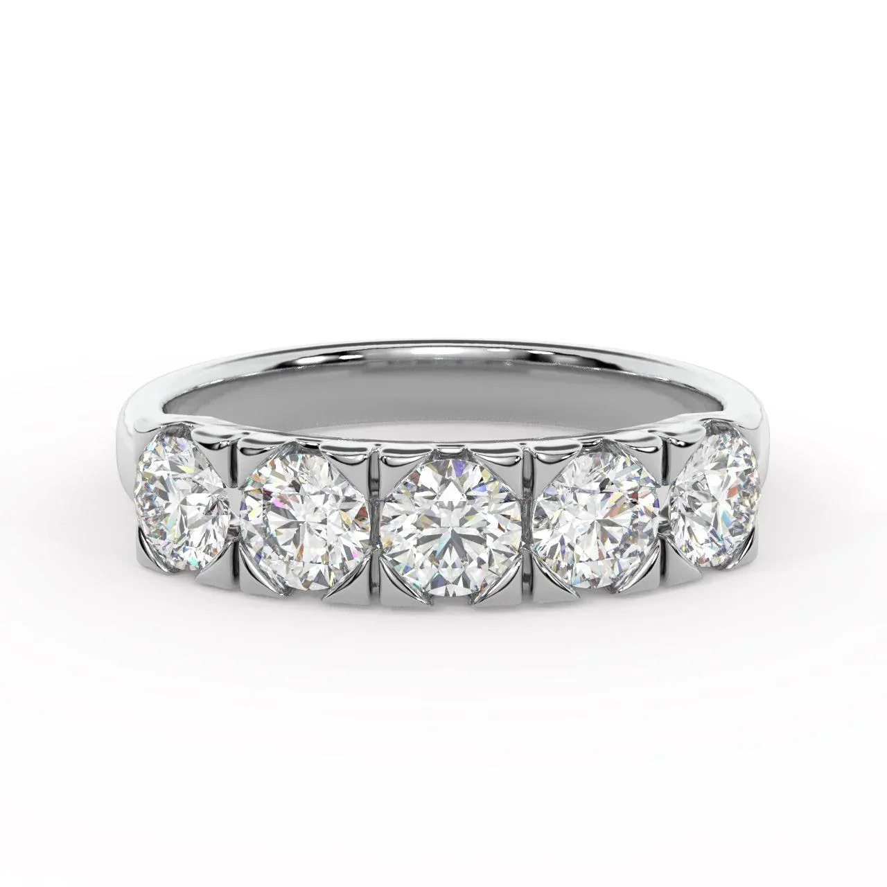 Classic 1.00Ct D/VVS Round Diamond Anniversary Ring, UK Hallmarked Gold - Image 6