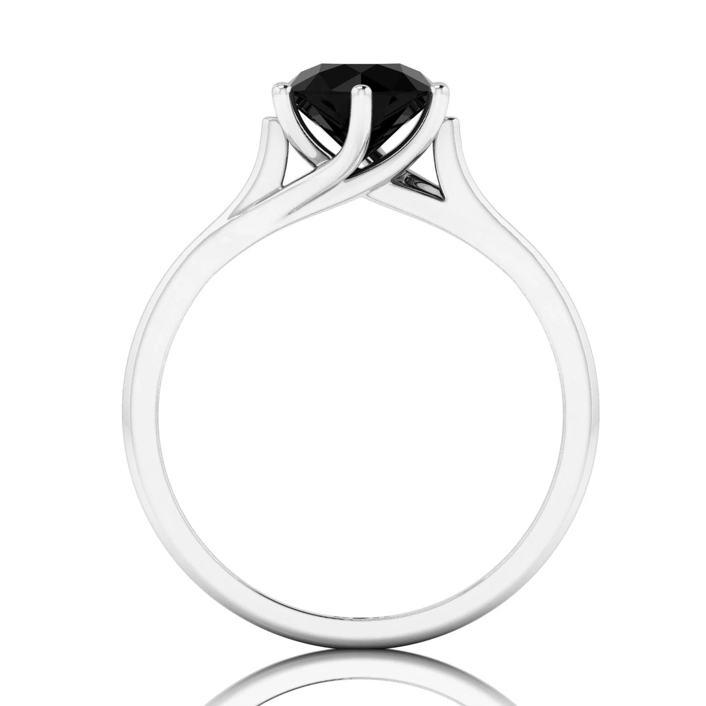 Classic AAA Black & White Diamond Channel Set Engagement Ring For Her - 1.20 Carat - Image 7