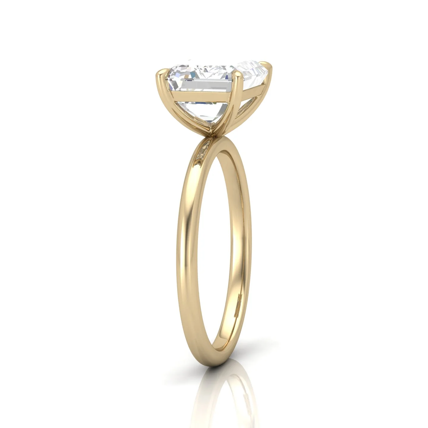 Classic East-West Solitaire Engagement Ring - Emerald - Image 2