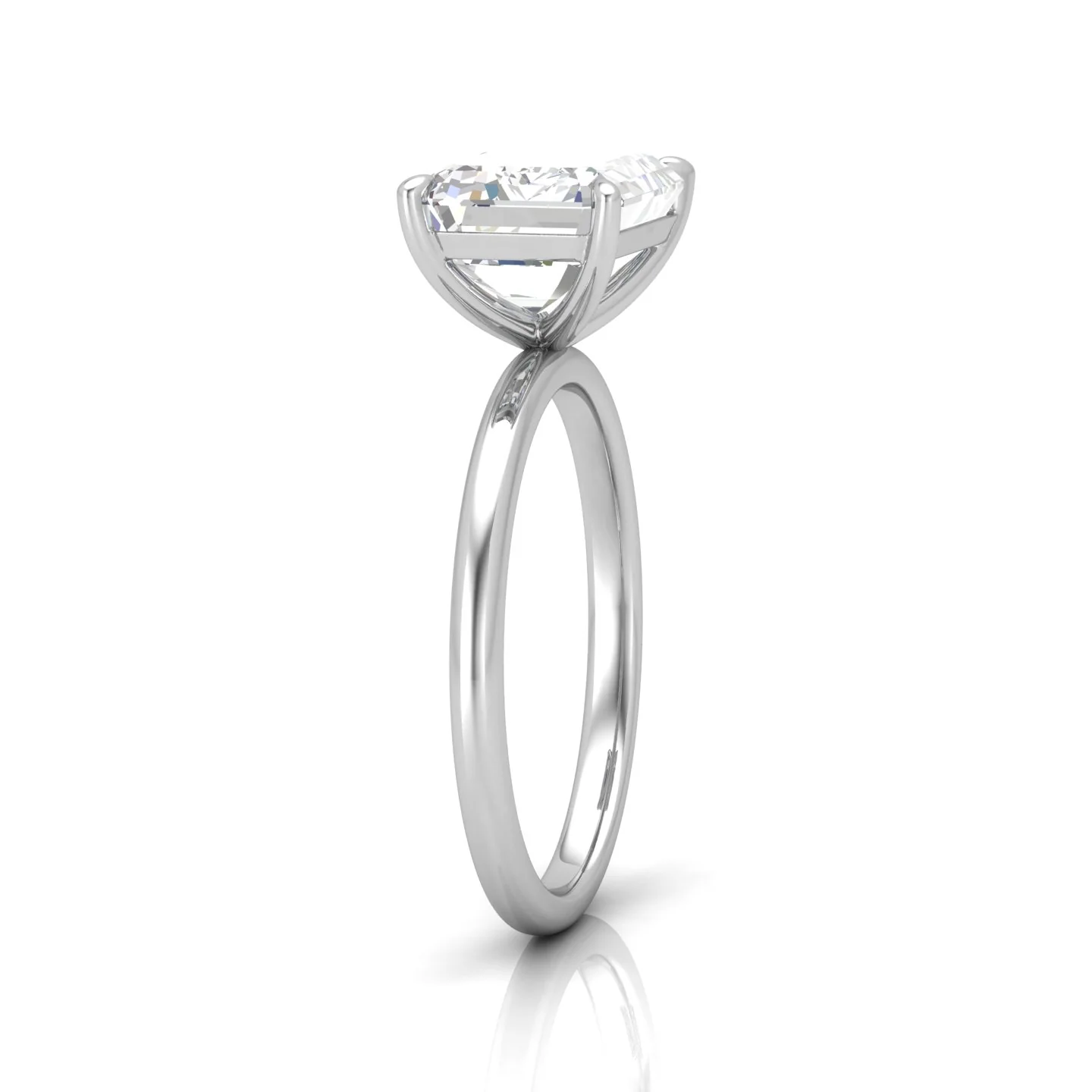 Classic East-West Solitaire Engagement Ring - Emerald - Image 3