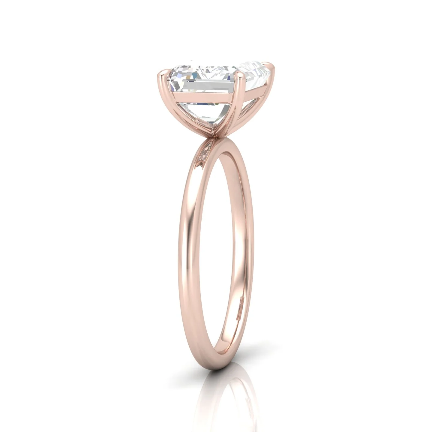 Classic East-West Solitaire Engagement Ring - Emerald - Image 4