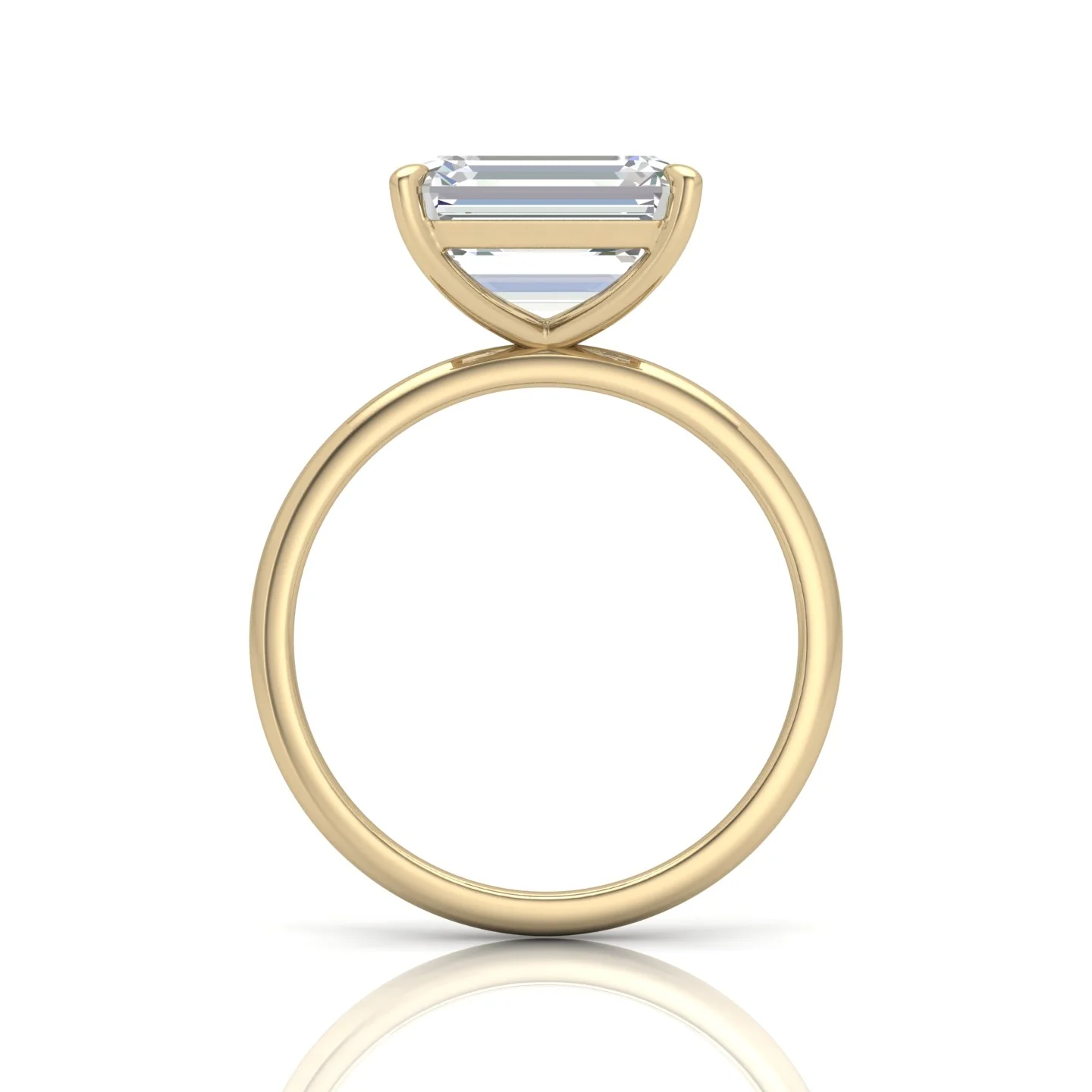 Classic East-West Solitaire Engagement Ring - Emerald - Image 7