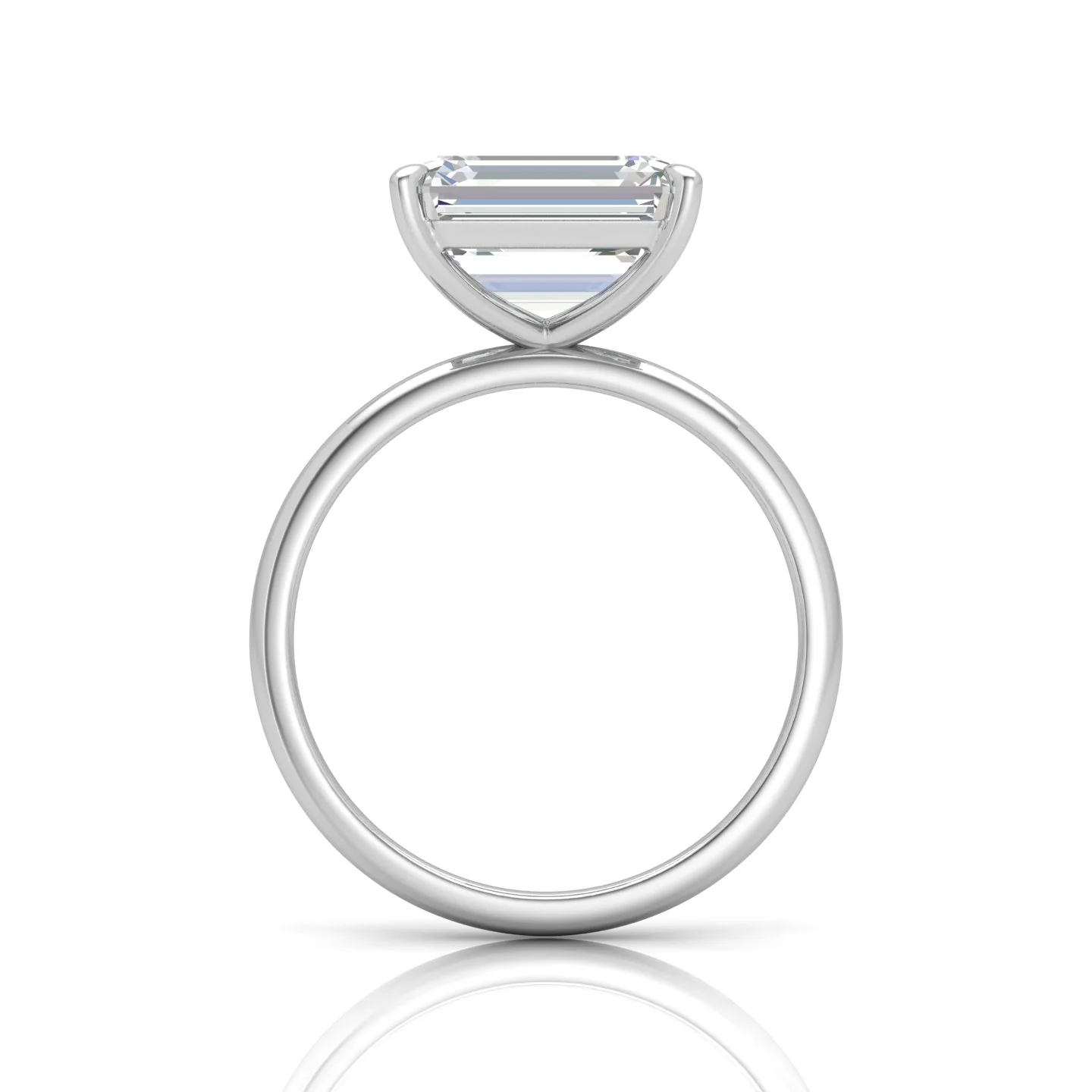 Classic East-West Solitaire Engagement Ring - Emerald - Image 8