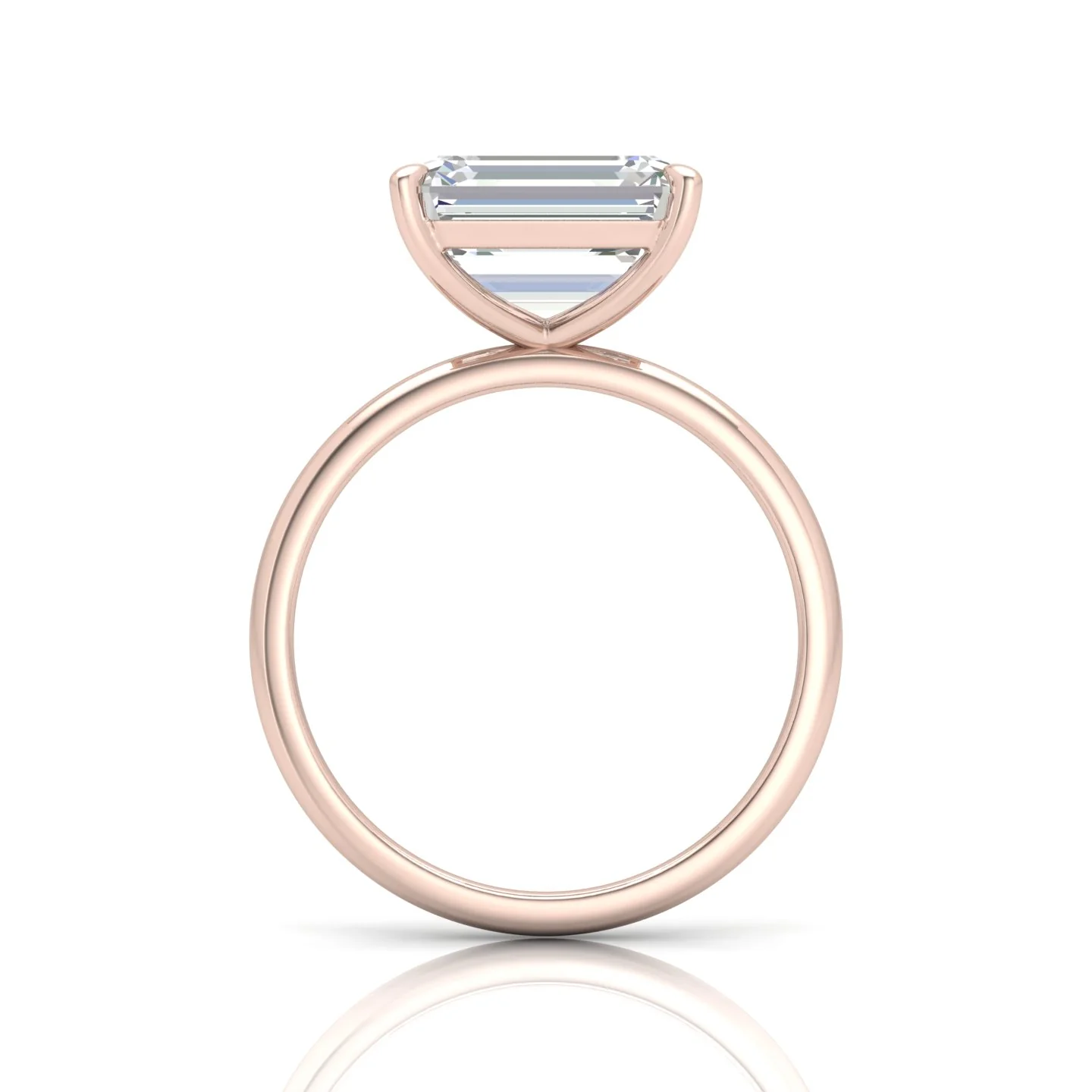 Classic East-West Solitaire Engagement Ring - Emerald - Image 9