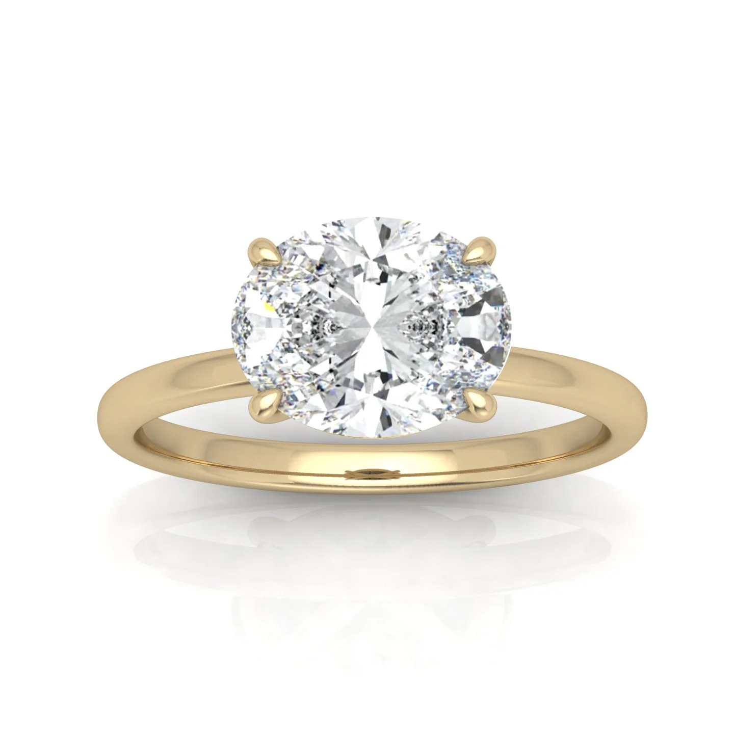 Classic East-West Solitaire Engagement Ring - Oval - Image 10