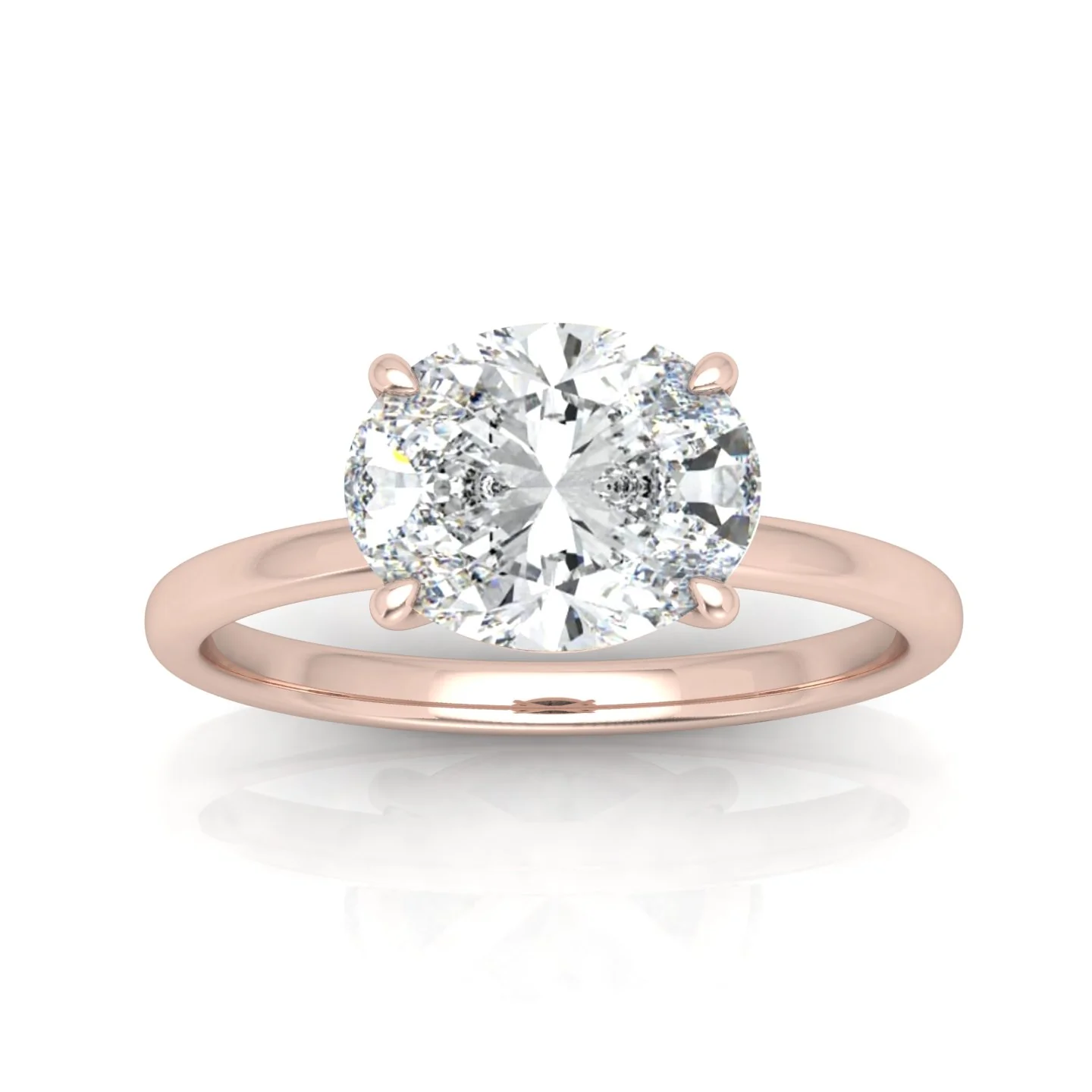 Classic East-West Solitaire Engagement Ring - Oval - Image 11