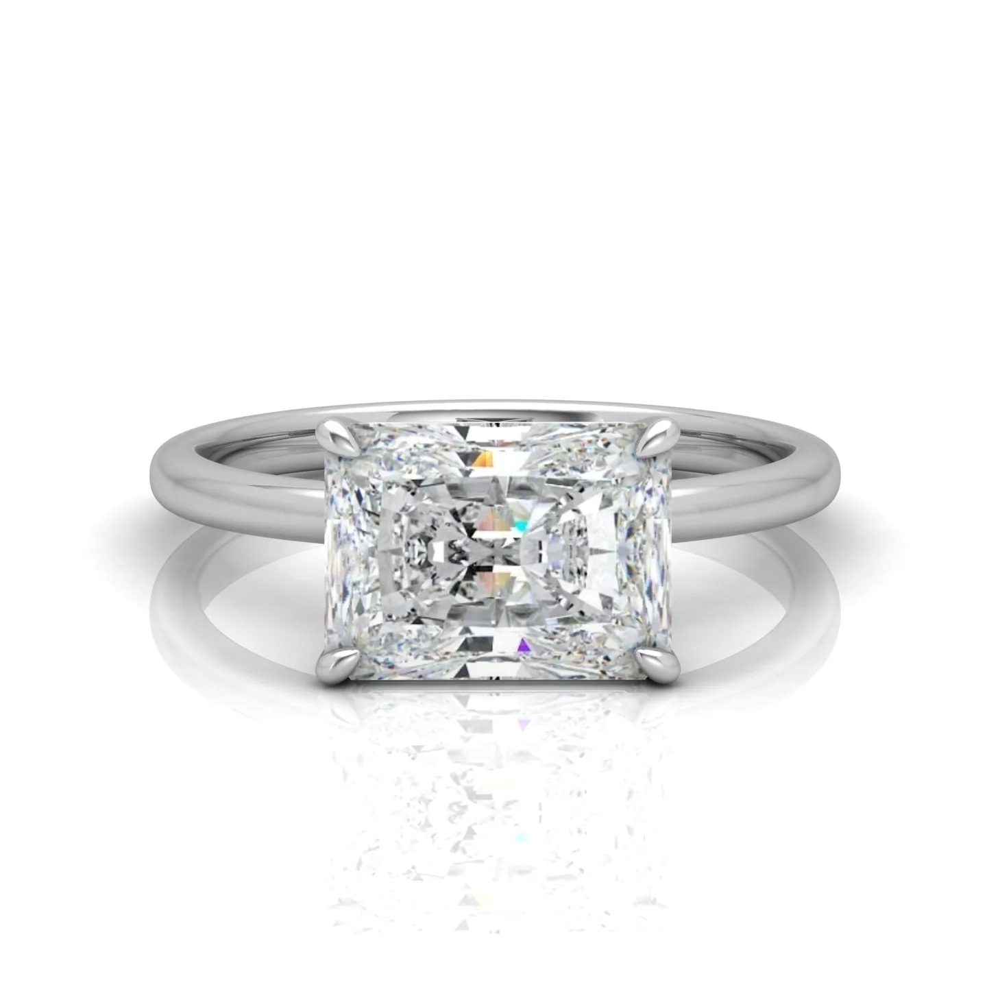 Classic East-West Solitaire Engagement Ring - Radiant - Image 10