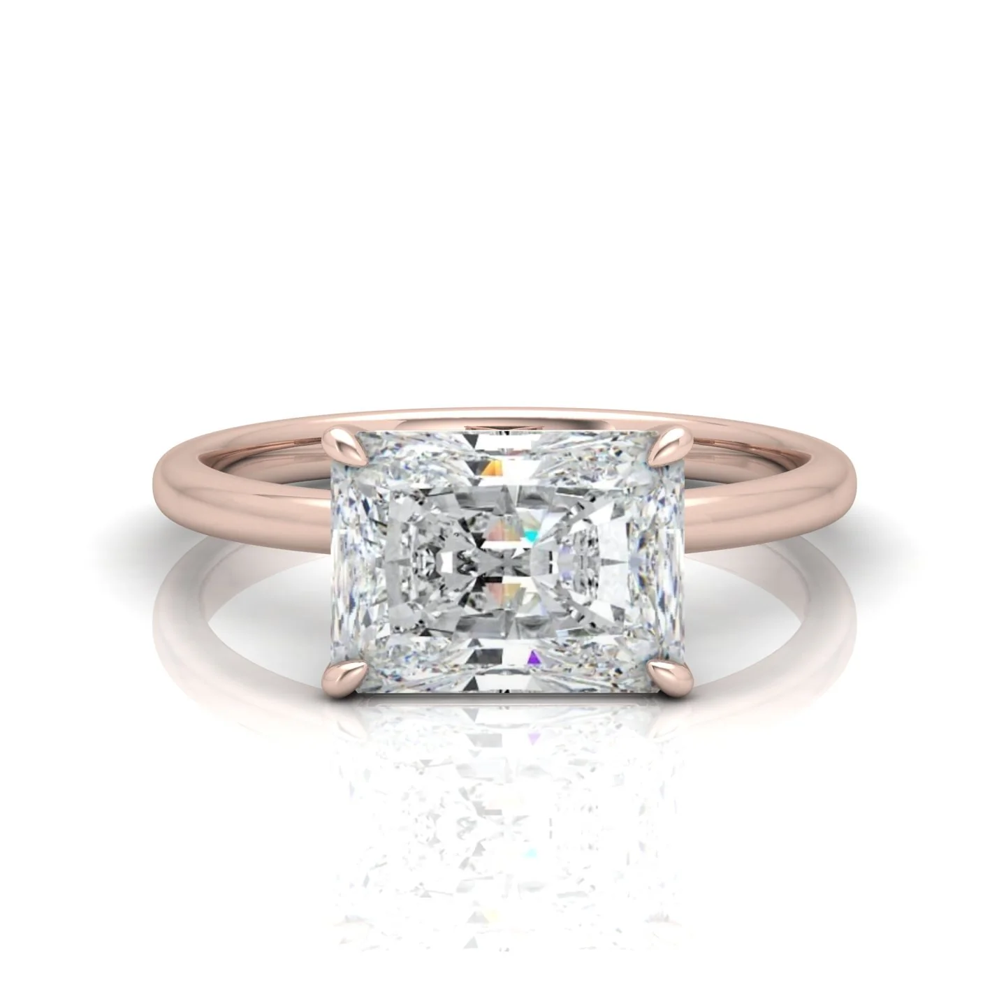 Classic East-West Solitaire Engagement Ring - Radiant - Image 11