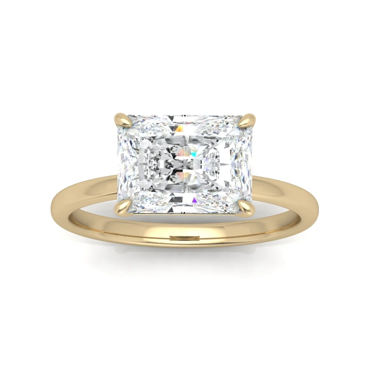 Classic East-West Solitaire Engagement Ring - Radiant - Image 12