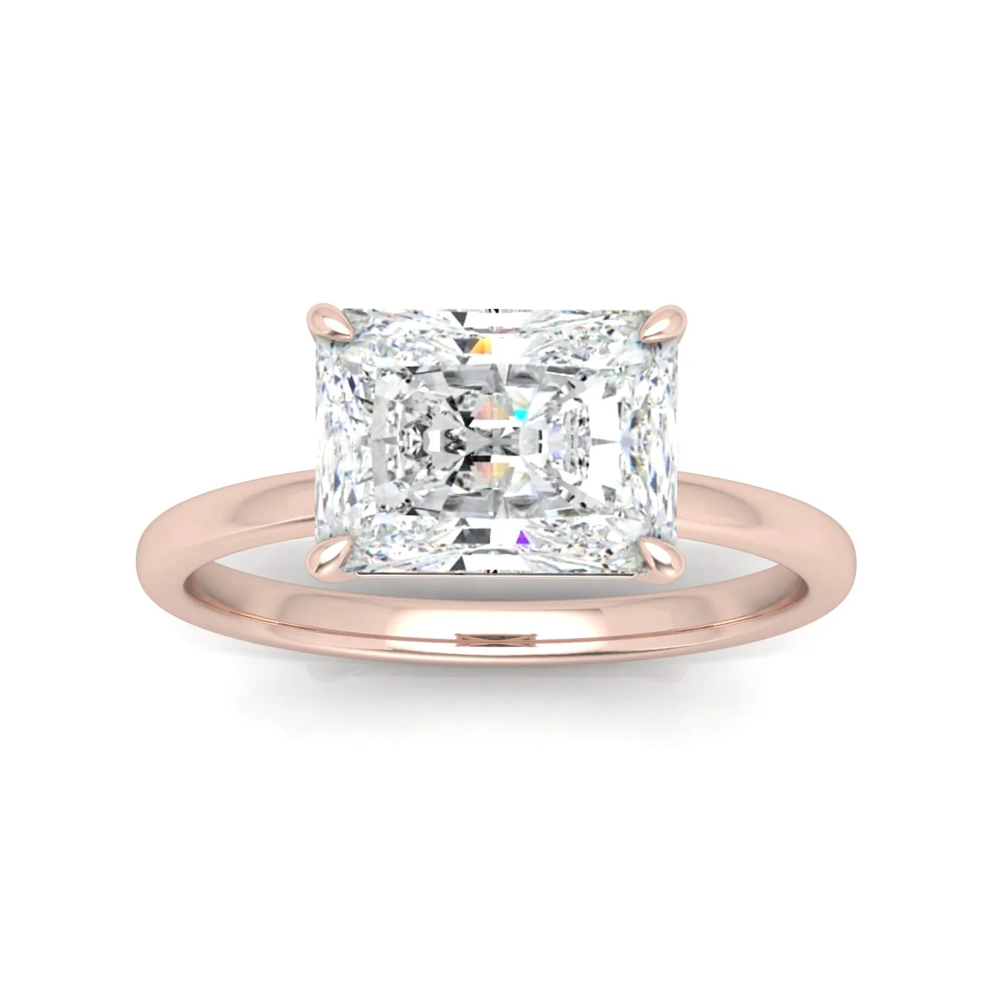 Classic East-West Solitaire Engagement Ring - Radiant - Image 13