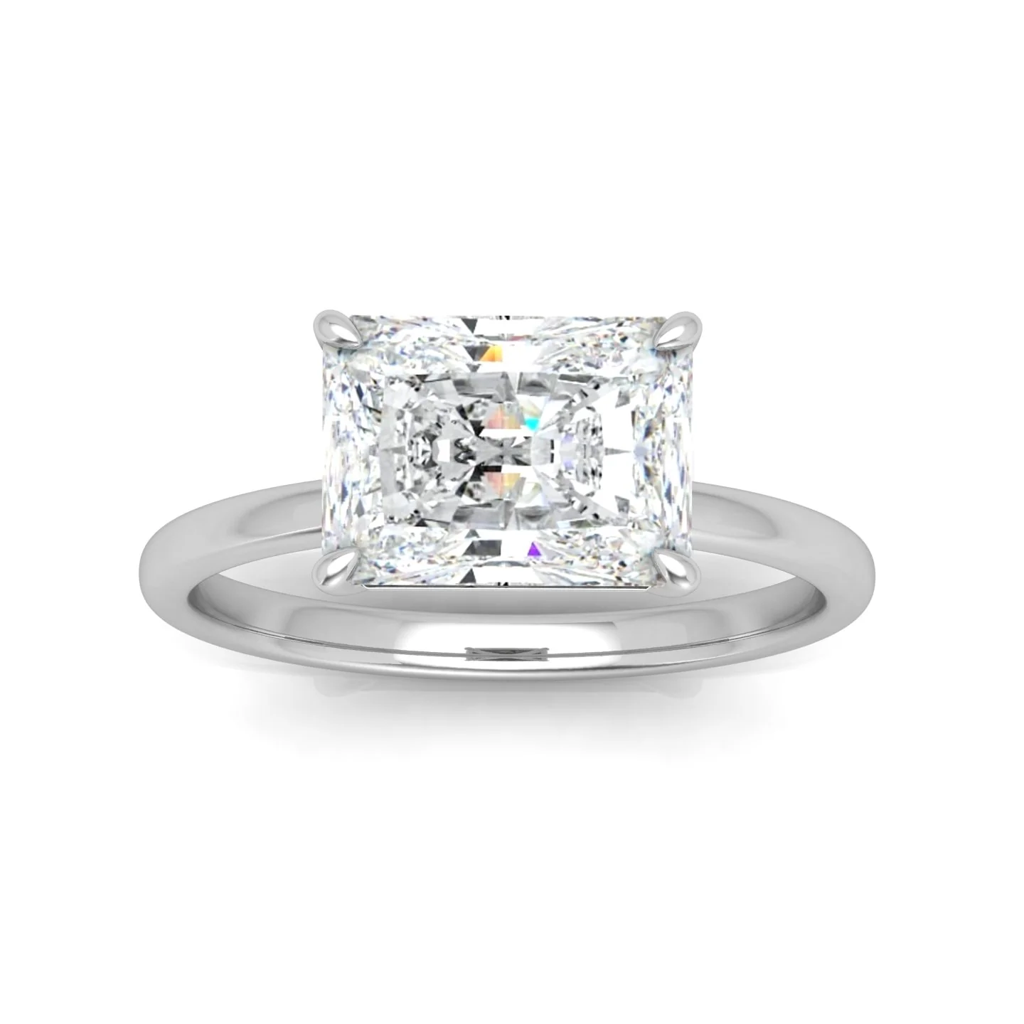 Classic East-West Solitaire Engagement Ring - Radiant - Image 14