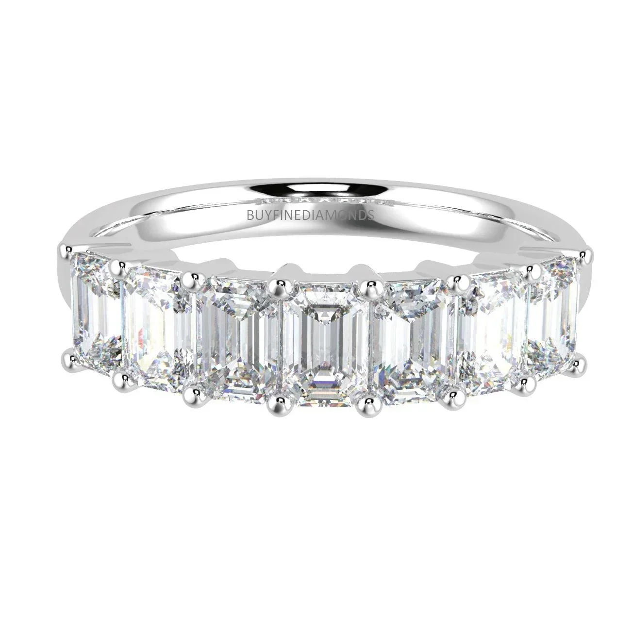Classic Emerald Diamond Eternity Ring in Platinum & 18K Gold 1.00ct - 3.00ct D/VS - Image 4