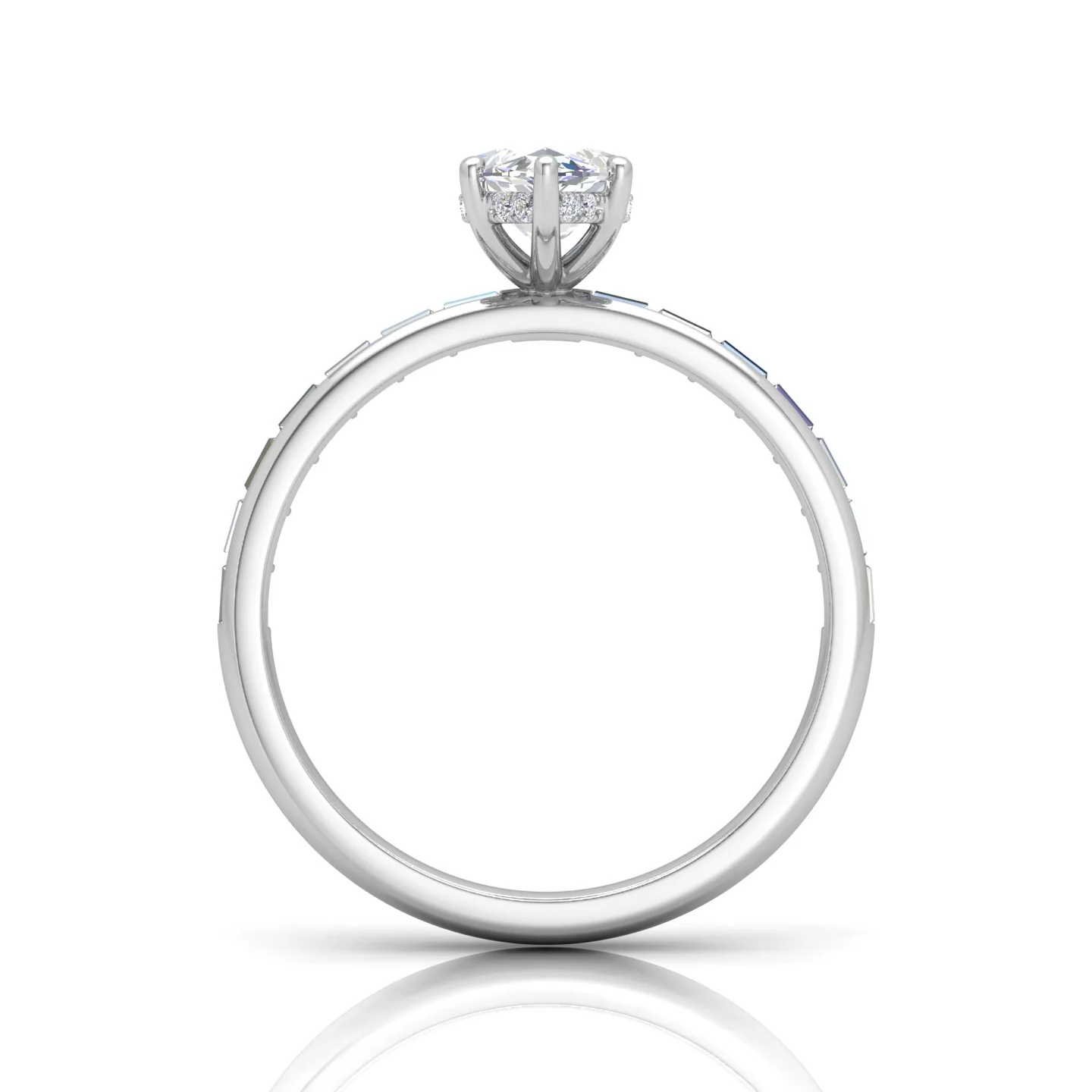Classic Hidden Halo Channel Set Engagement Ring - Marquise - Image 7