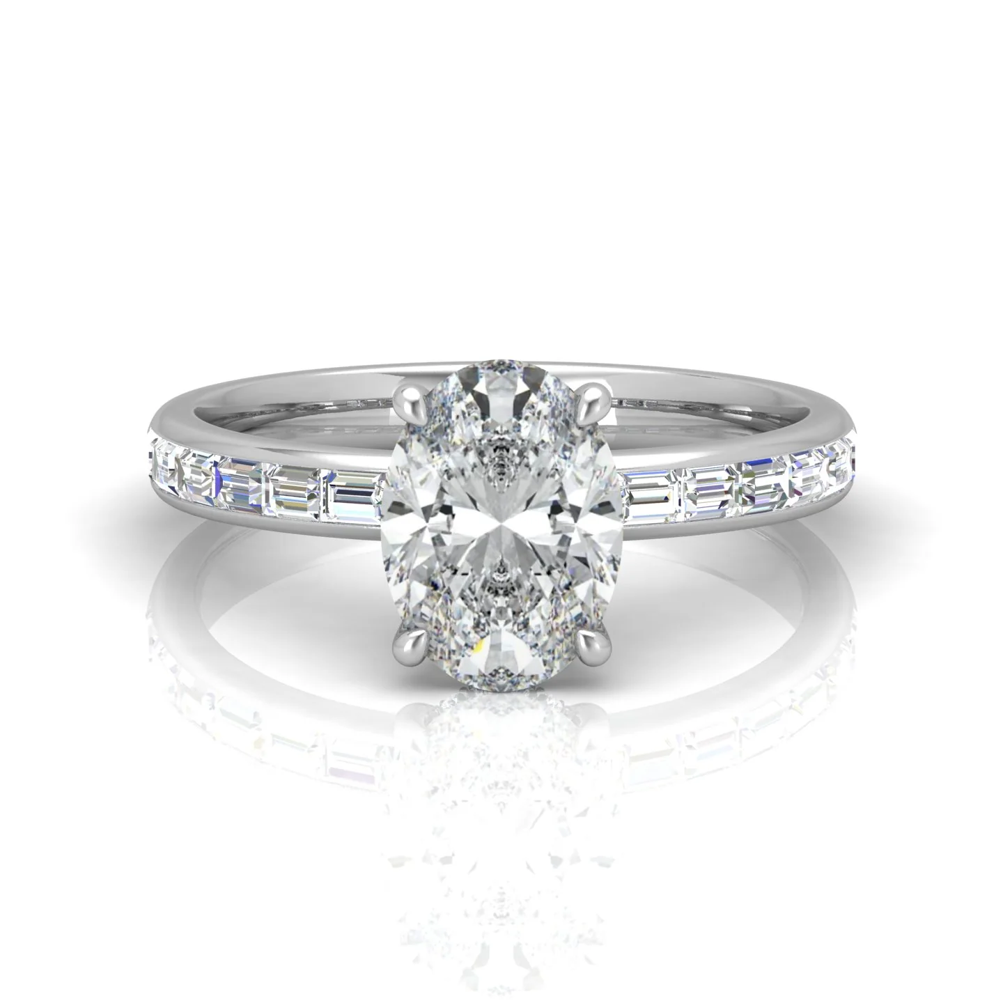 Classic Hidden Halo Channel Set Engagement Ring - Oval - Image 10