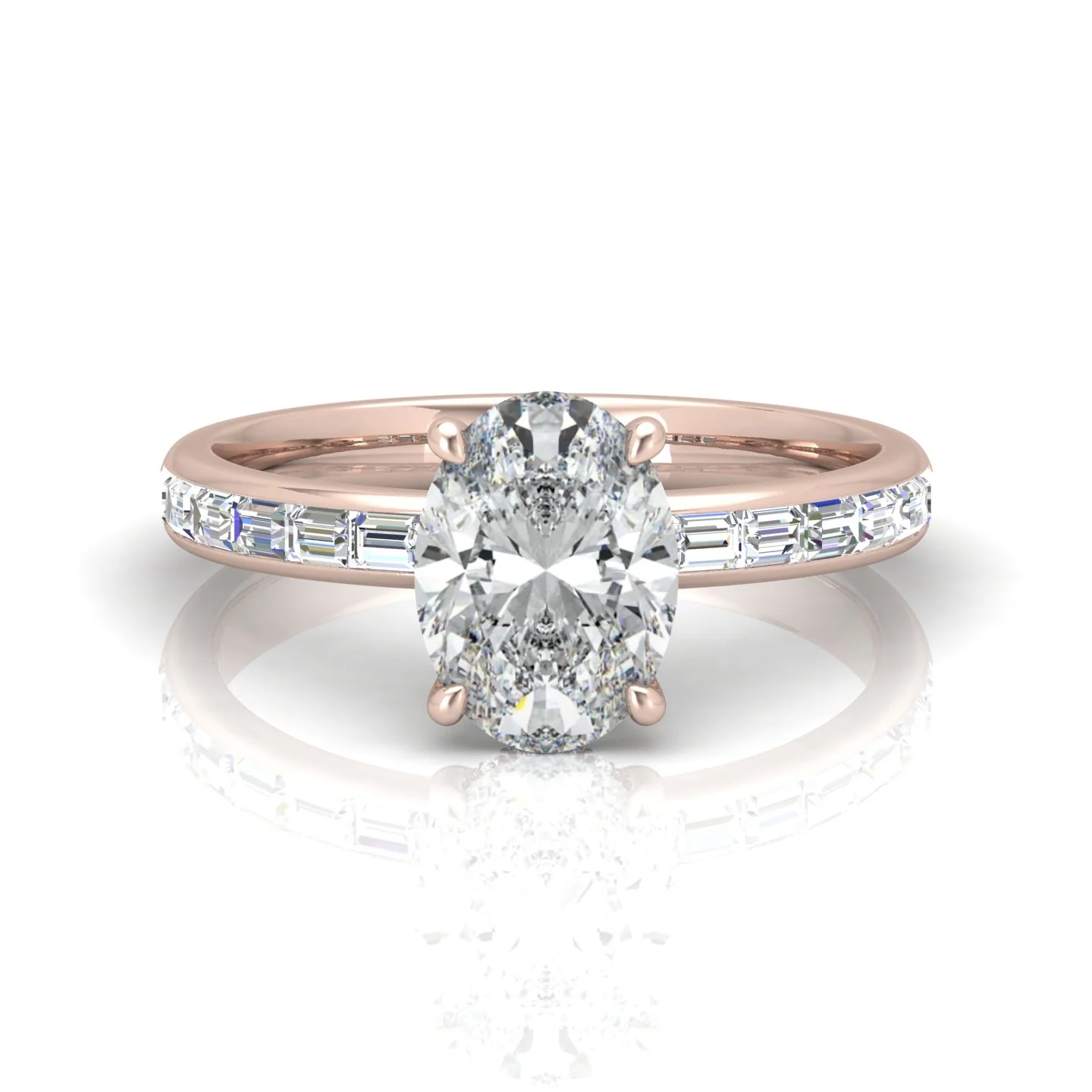 Classic Hidden Halo Channel Set Engagement Ring - Oval - Image 11