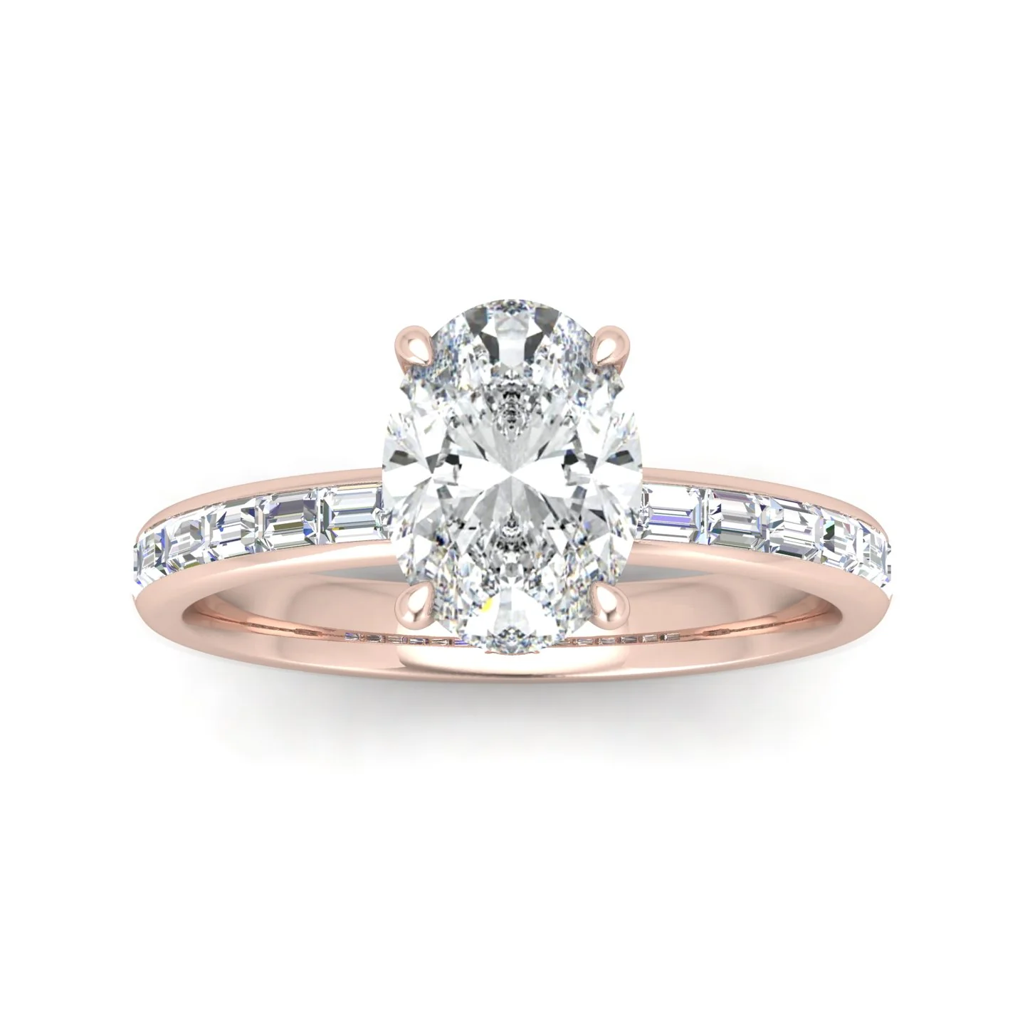 Classic Hidden Halo Channel Set Engagement Ring - Oval - Image 12