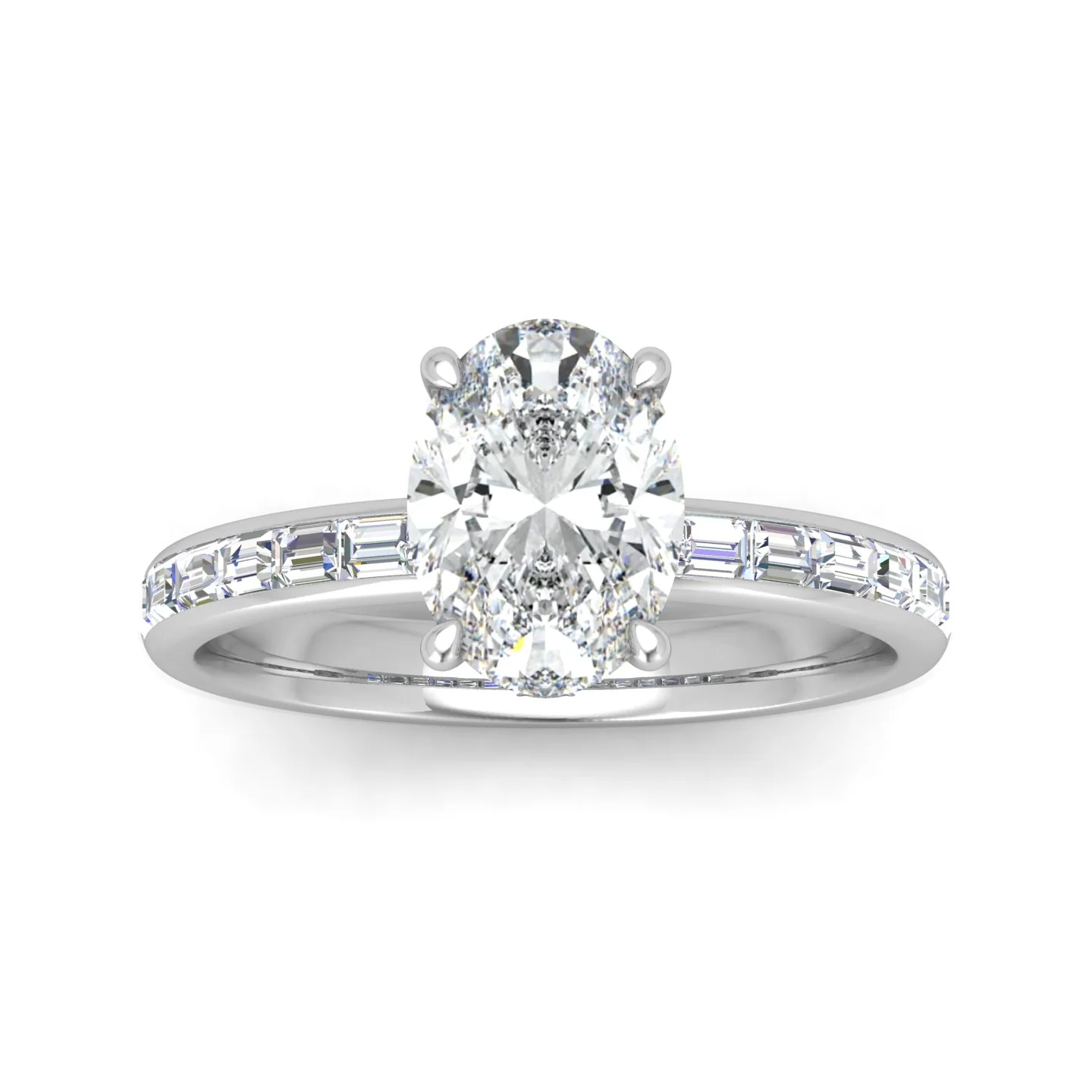 Classic Hidden Halo Channel Set Engagement Ring - Oval - Image 14