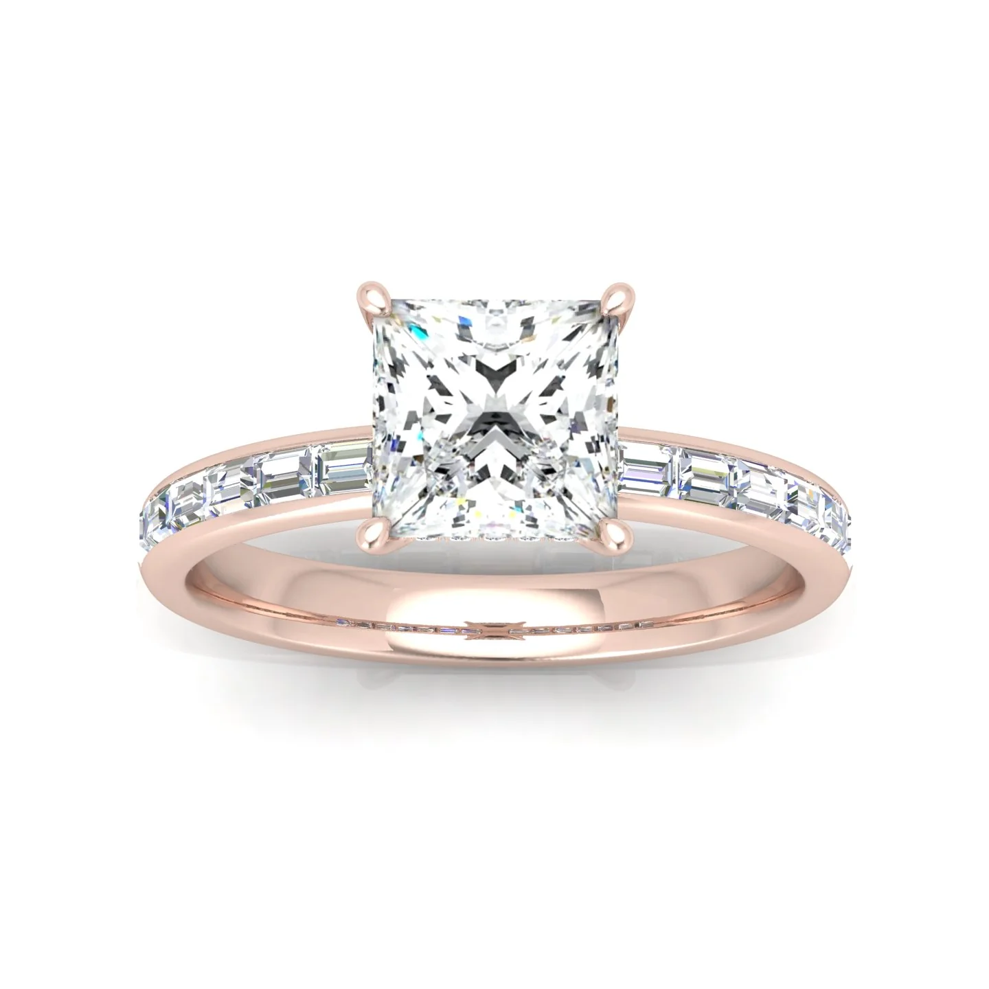 Classic Hidden Halo Channel Set Engagement Ring - Princess - Image 10