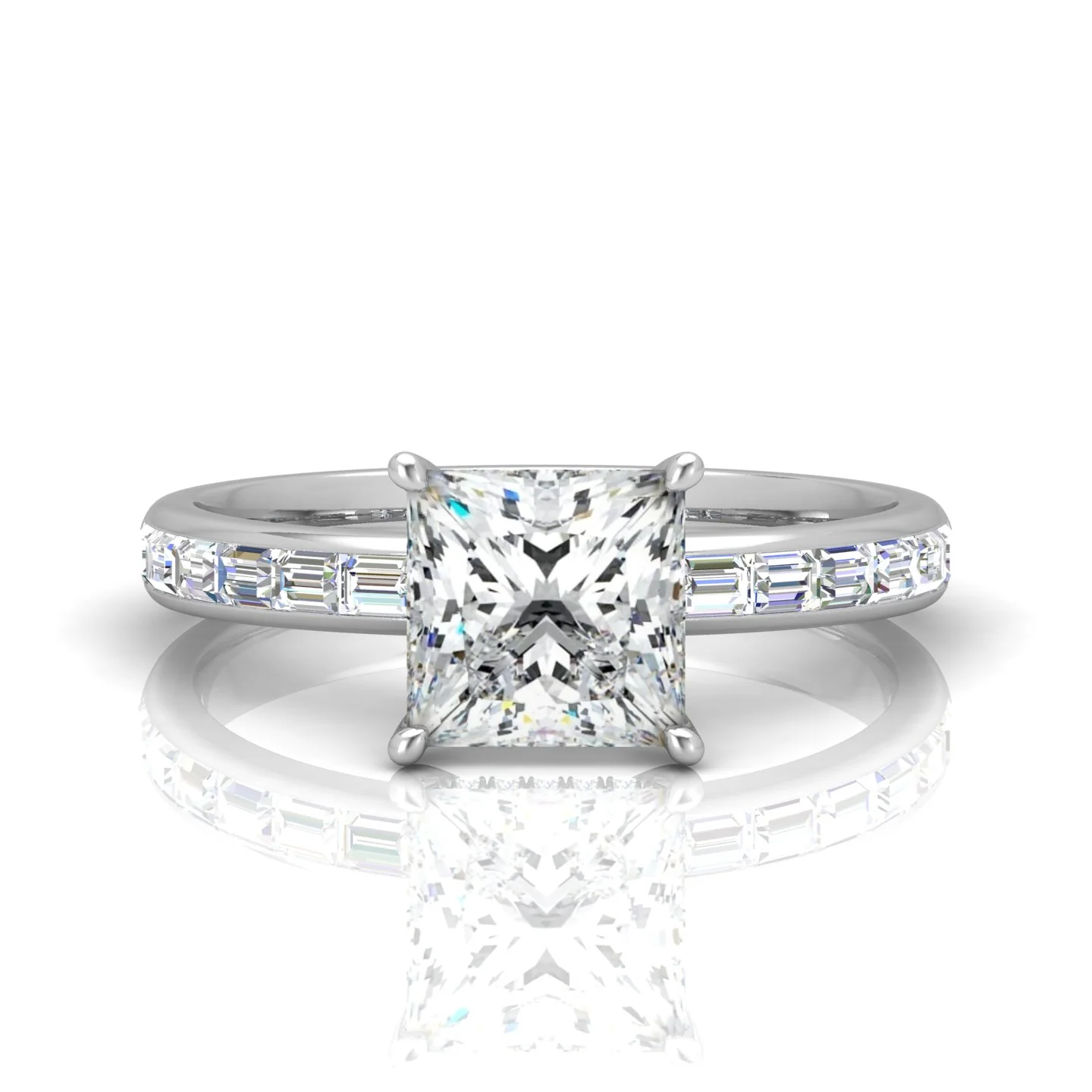Classic Hidden Halo Channel Set Engagement Ring - Princess - Image 13
