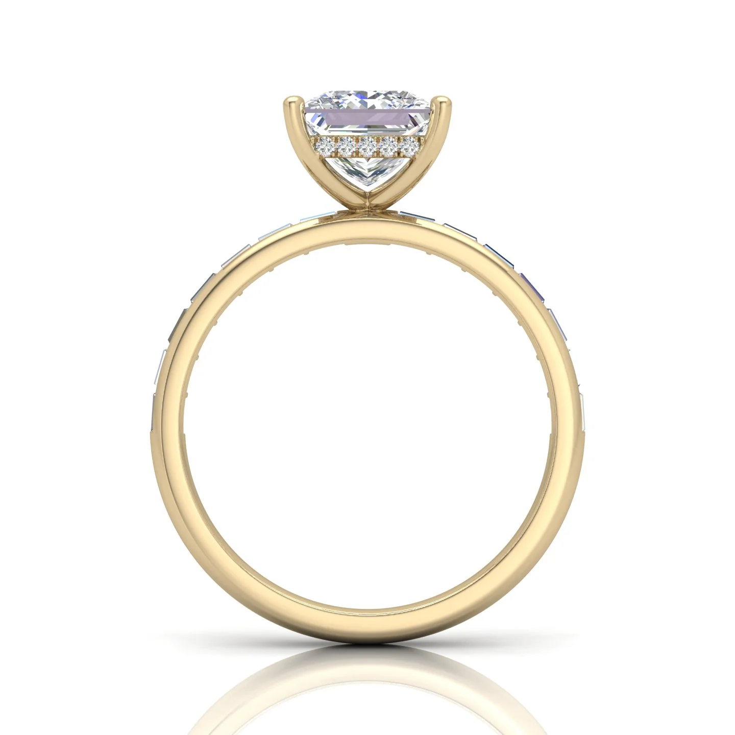 Classic Hidden Halo Channel Set Engagement Ring - Princess - Image 6