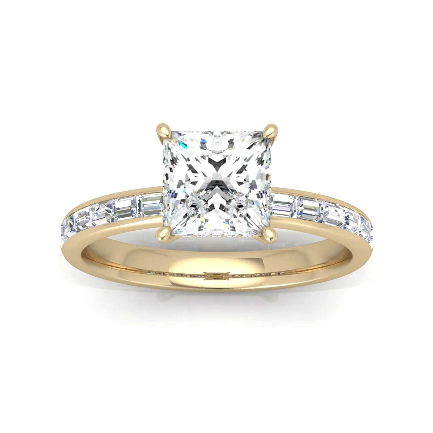 Classic Hidden Halo Channel Set Engagement Ring - Princess - Image 9