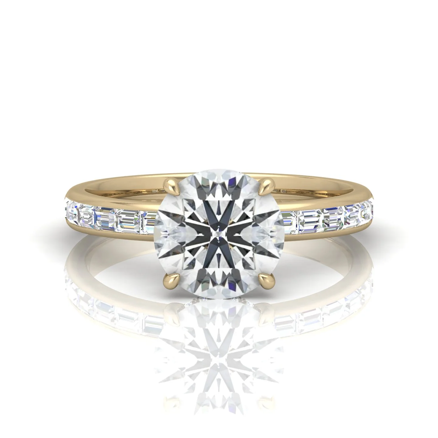 Classic Hidden Halo Channel Set Engagement Ring - Round