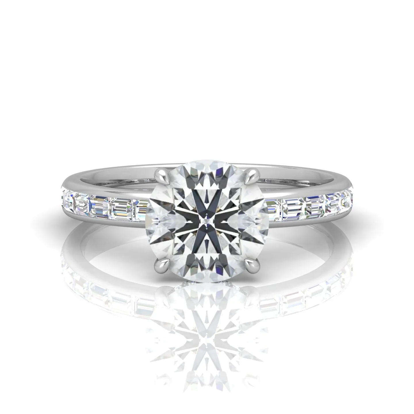 Classic Hidden Halo Channel Set Engagement Ring - Round - Image 10