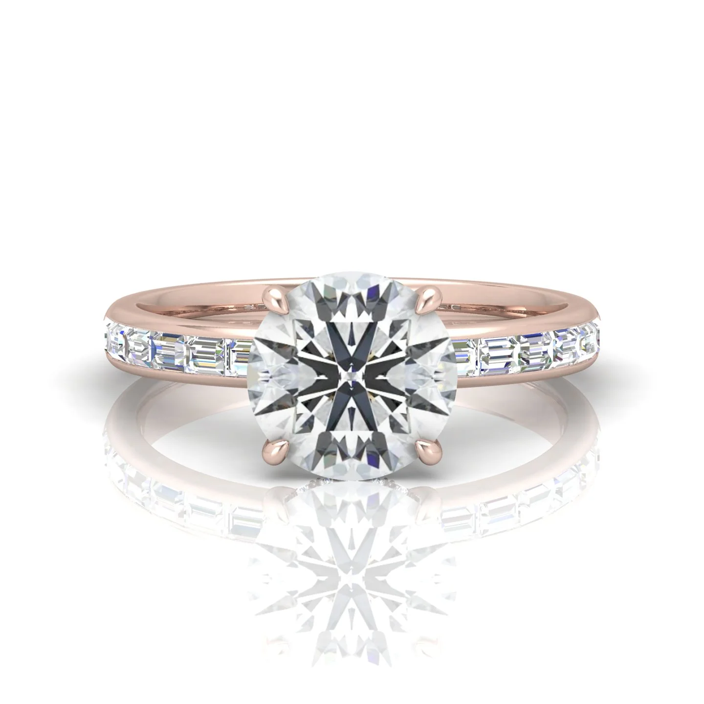 Classic Hidden Halo Channel Set Engagement Ring - Round - Image 11