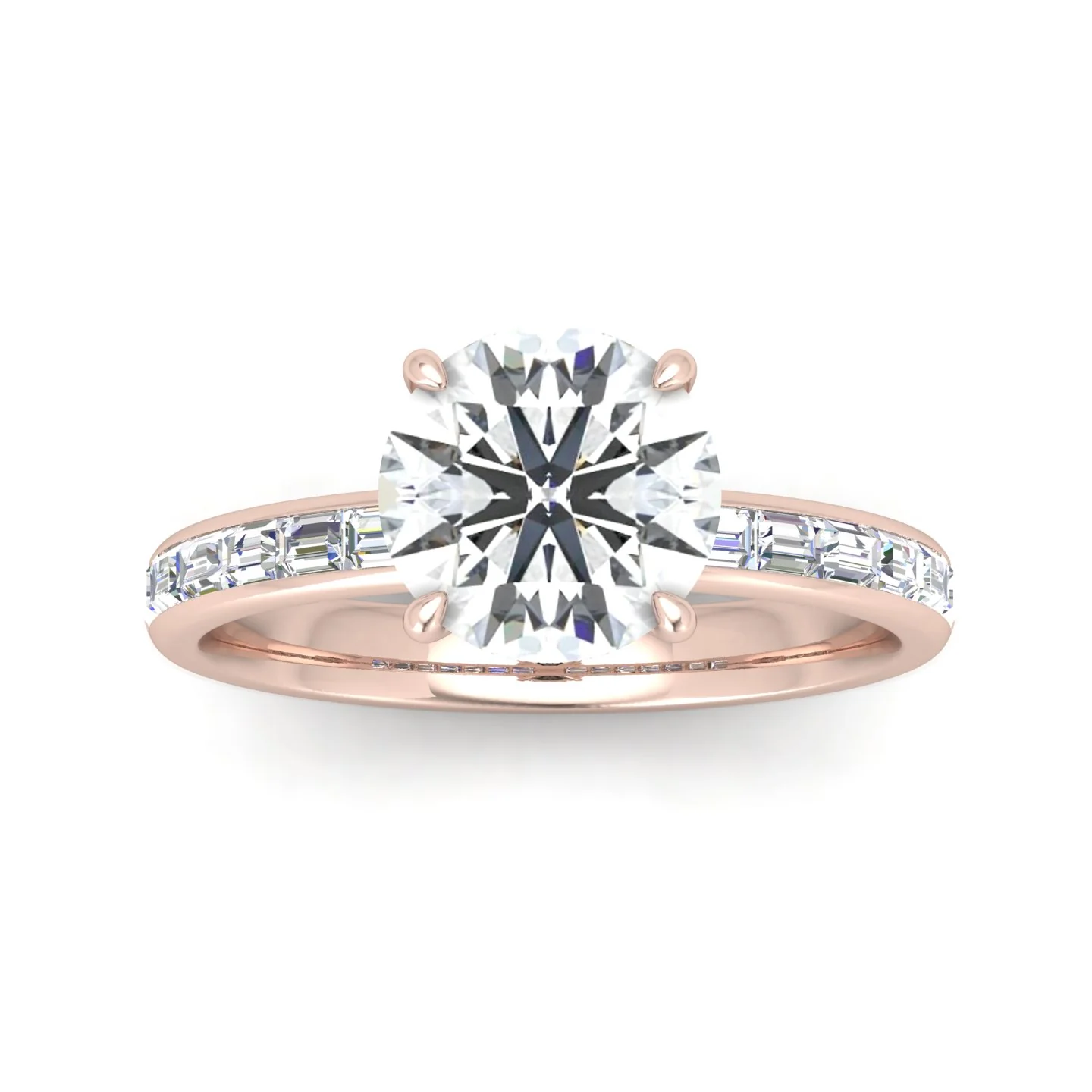 Classic Hidden Halo Channel Set Engagement Ring - Round - Image 13