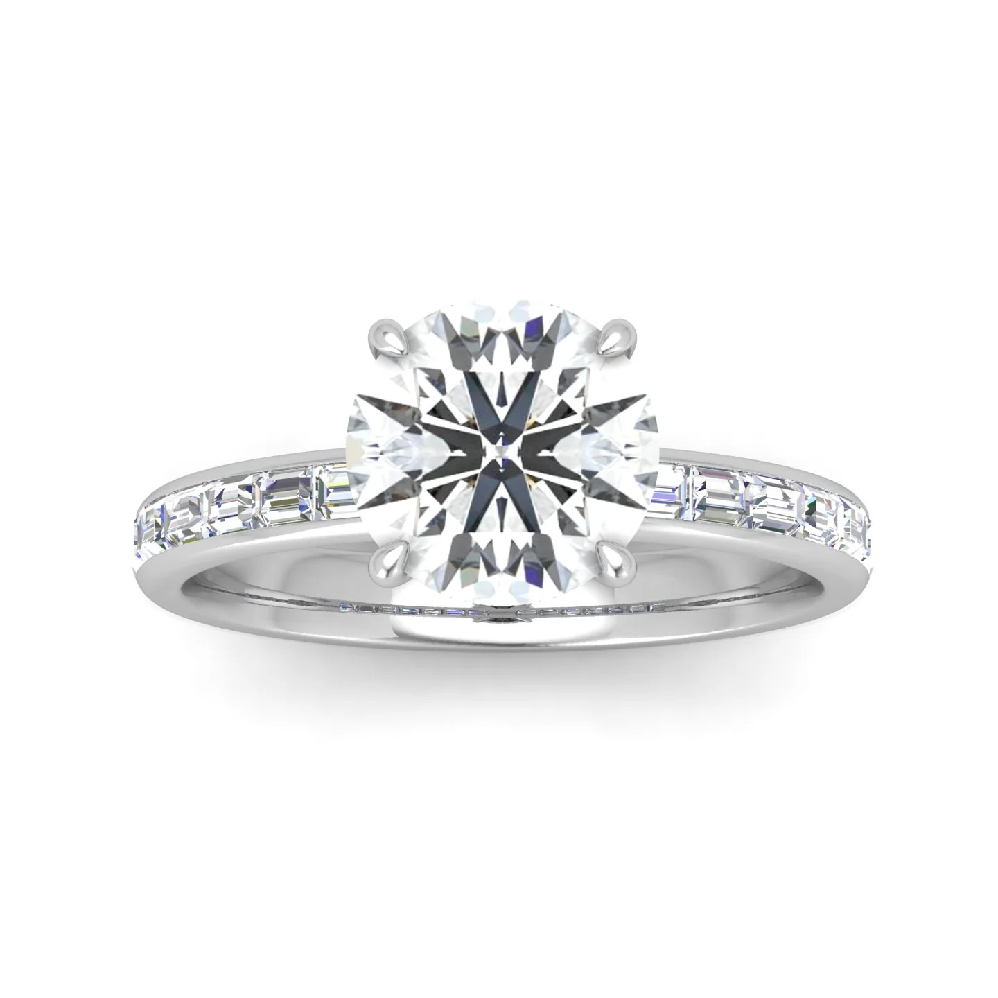 Classic Hidden Halo Channel Set Engagement Ring - Round - Image 14