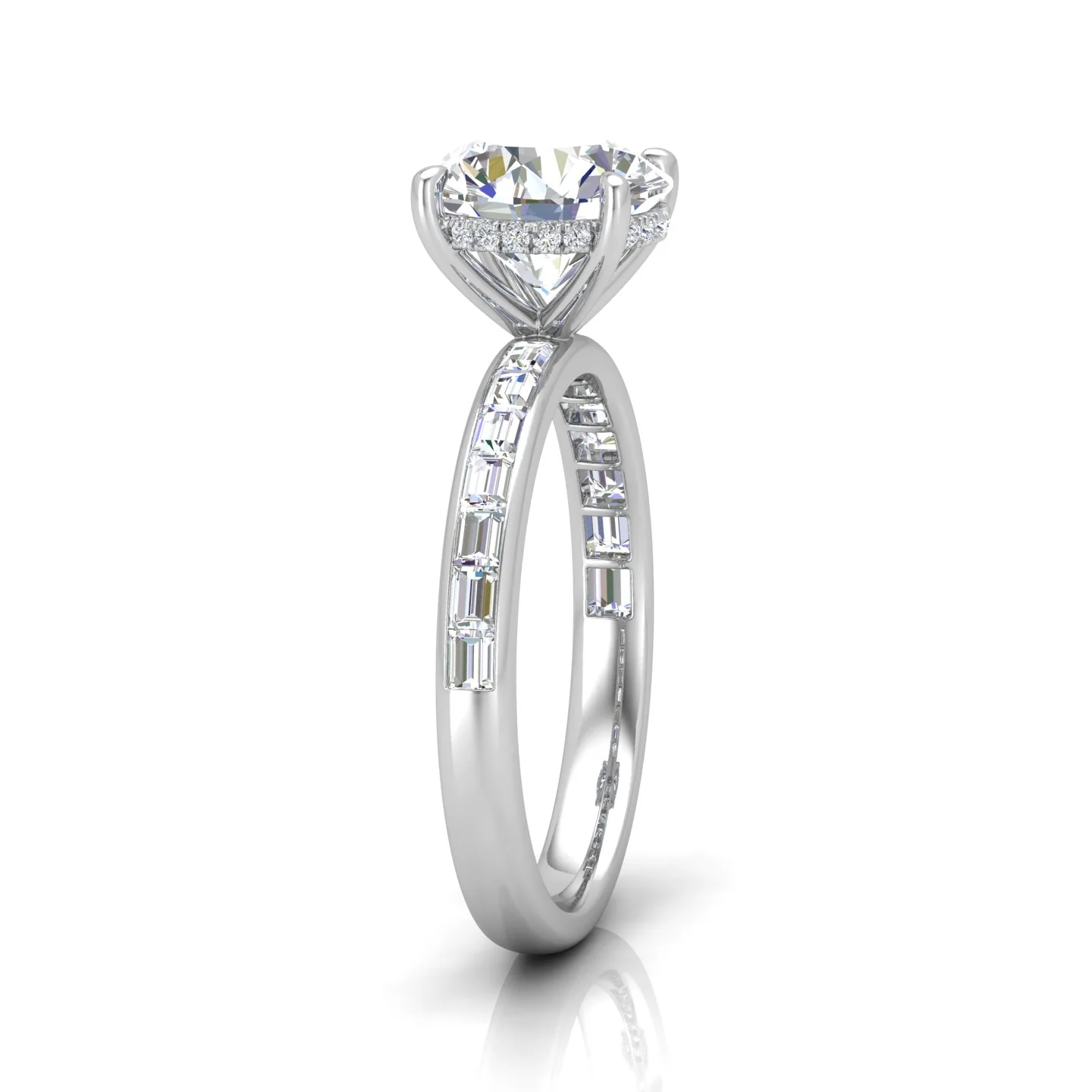 Classic Hidden Halo Channel Set Engagement Ring - Round - Image 3