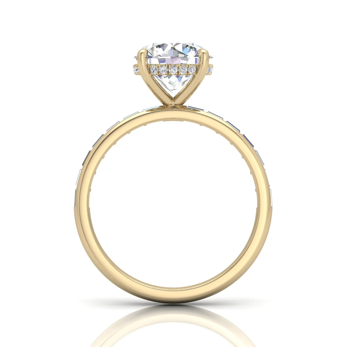 Classic Hidden Halo Channel Set Engagement Ring - Round - Image 7