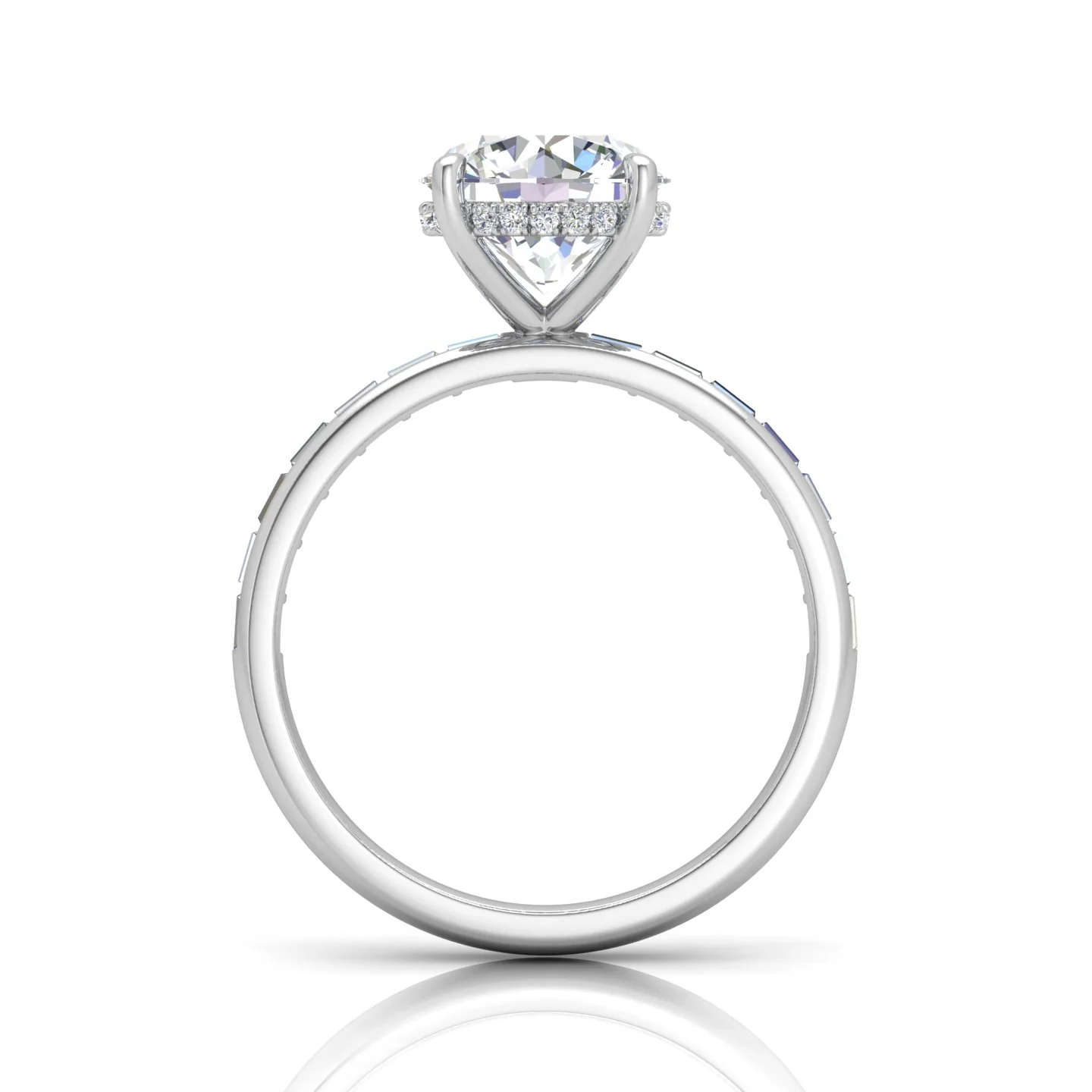 Classic Hidden Halo Channel Set Engagement Ring - Round - Image 8