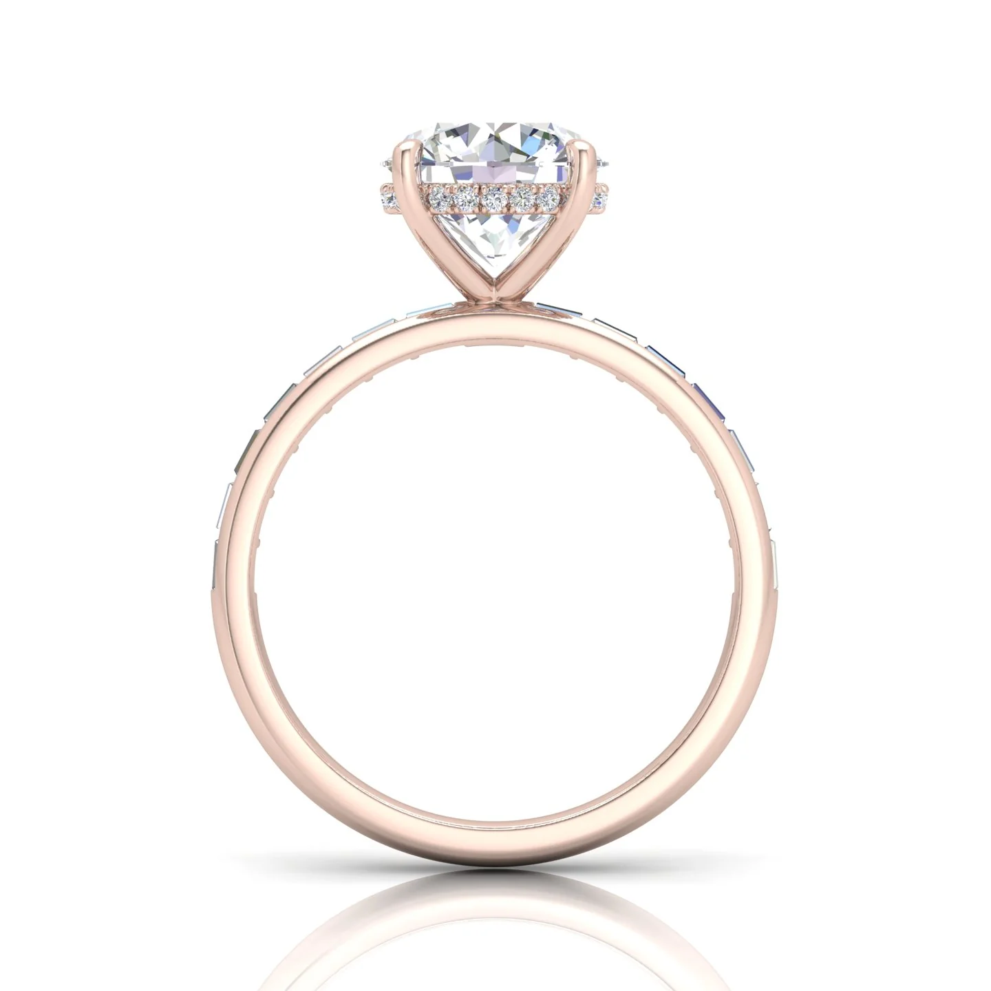 Classic Hidden Halo Channel Set Engagement Ring - Round - Image 9