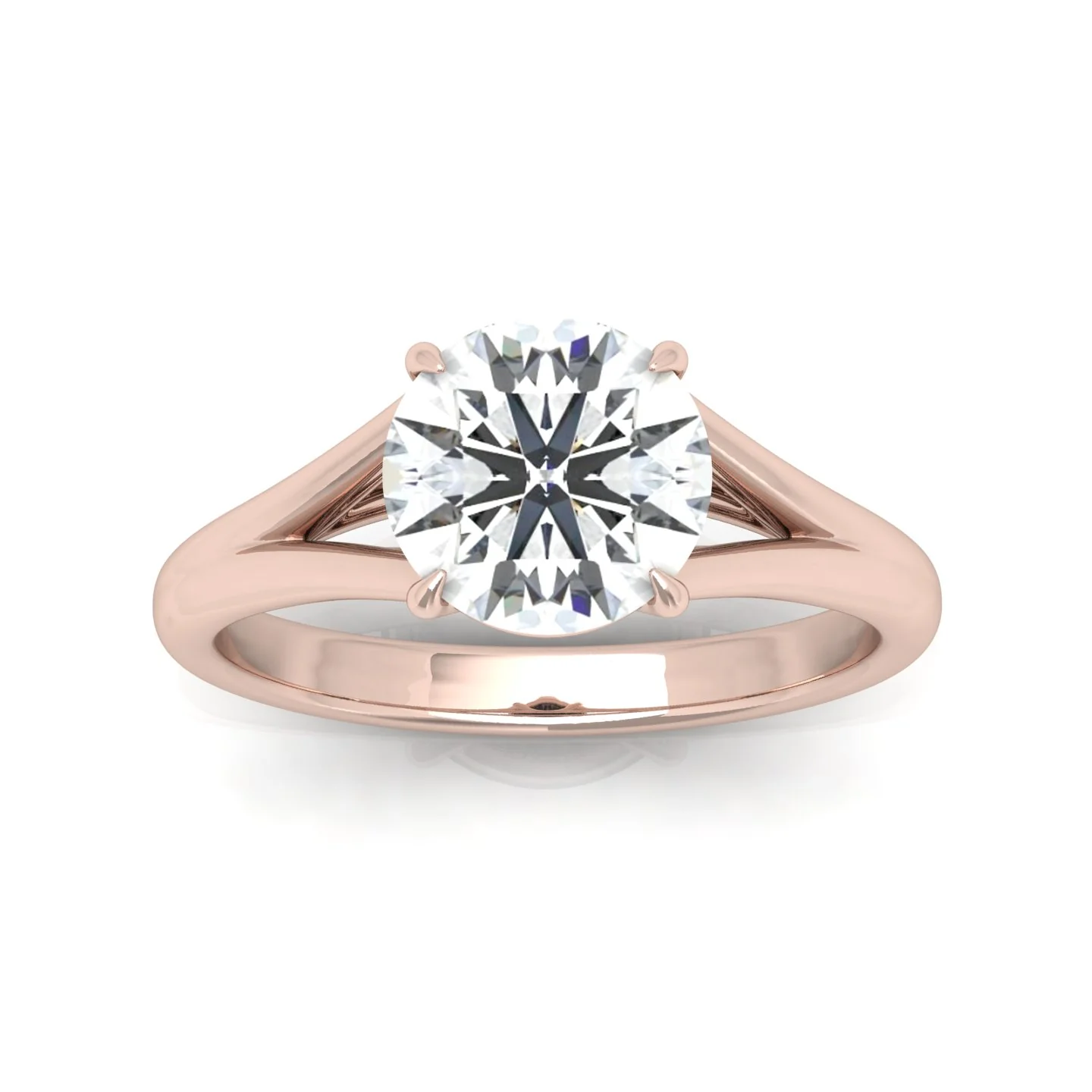 Classic Round Diamond Split Shank Solitaire Engagement Ring - Image 11