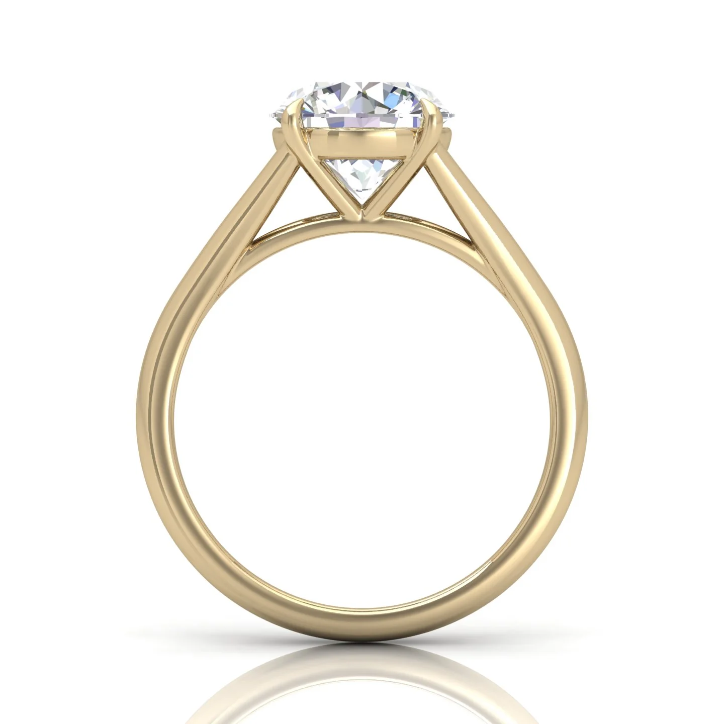 Classic Round Diamond Split Shank Solitaire Engagement Ring - Image 7