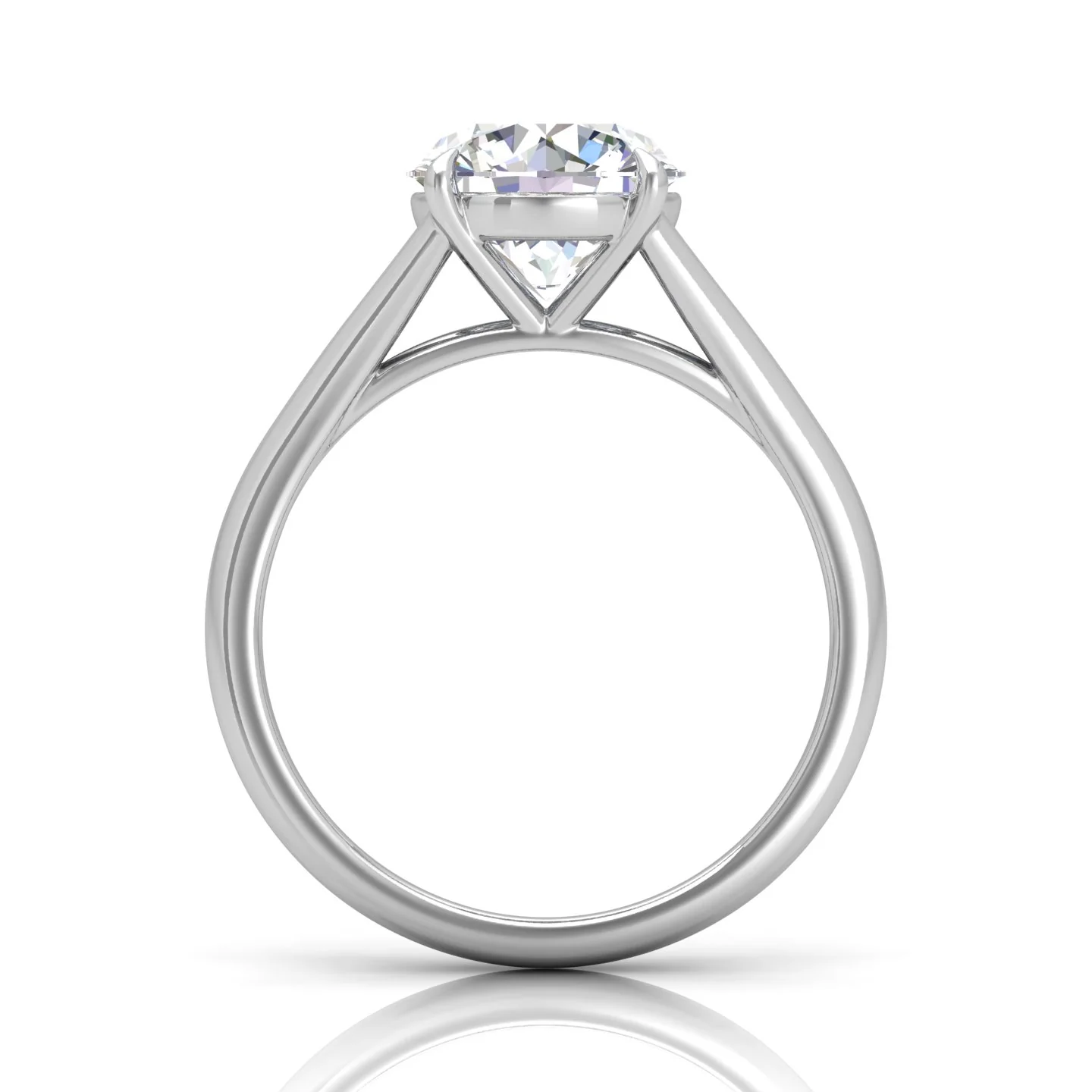 Classic Round Diamond Split Shank Solitaire Engagement Ring - Image 8