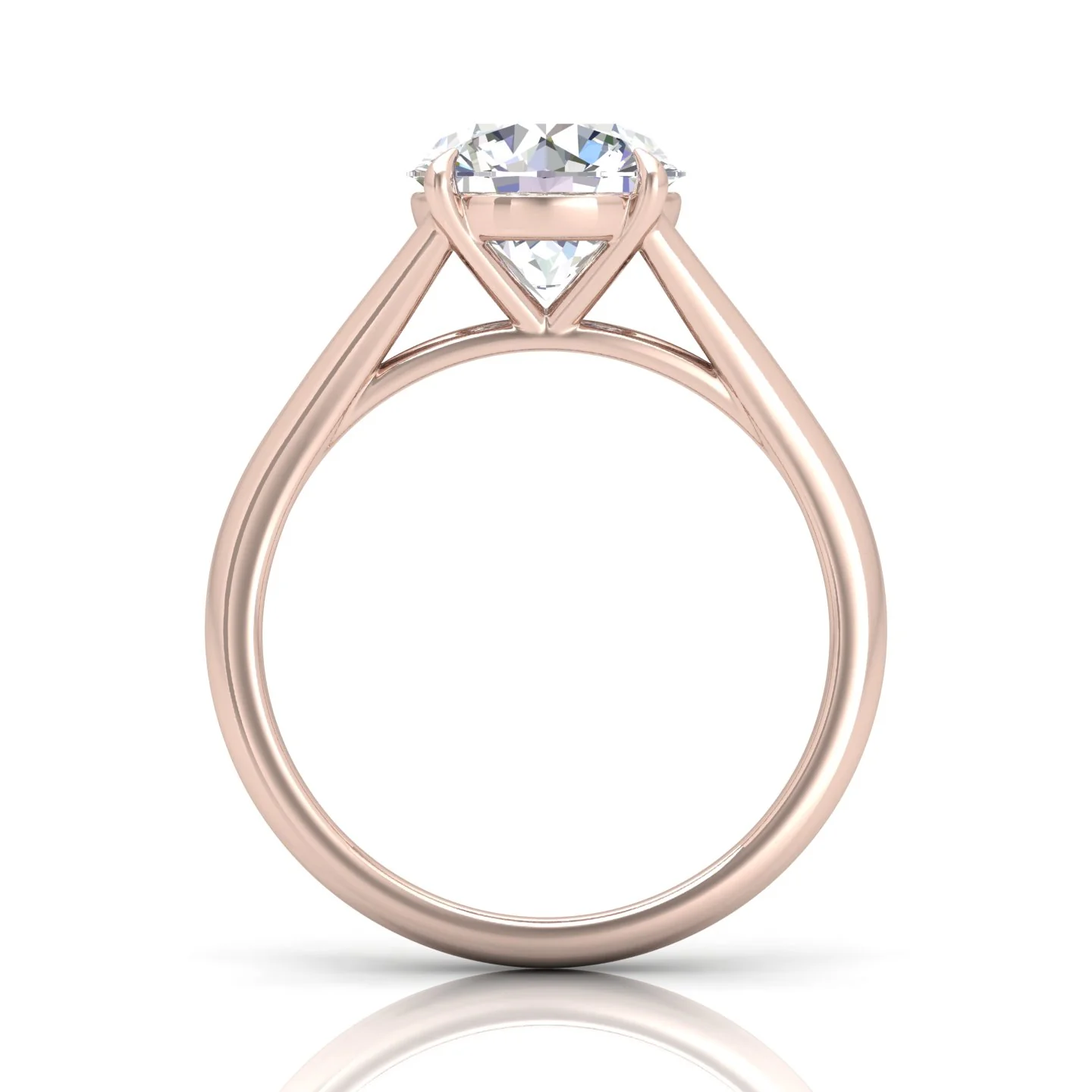 Classic Round Diamond Split Shank Solitaire Engagement Ring - Image 9