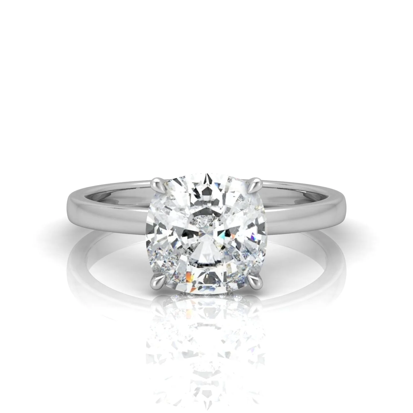 Classic Solitaire Hidden Halo Engagement Ring - Image 10