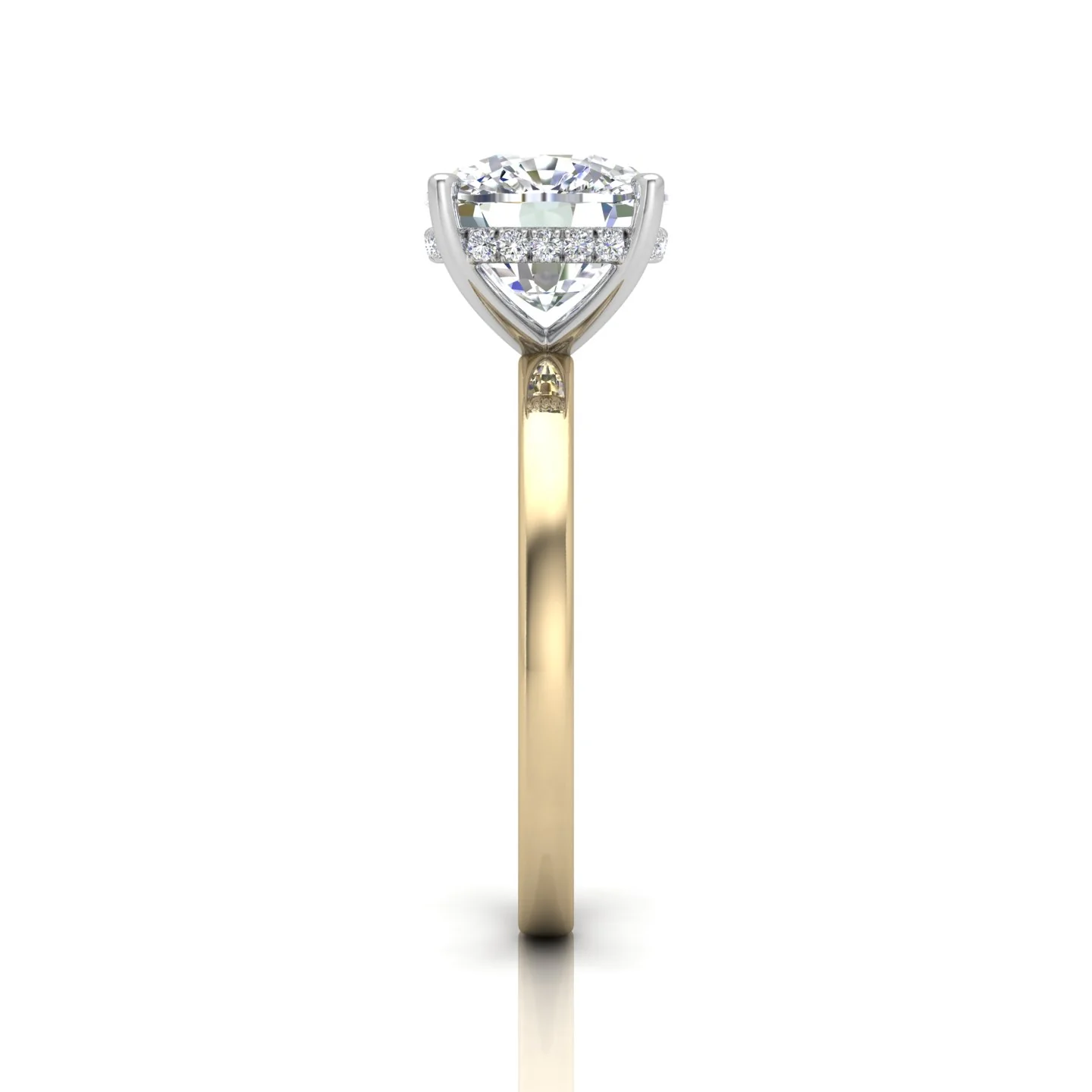 Classic Solitaire Hidden Halo Engagement Ring - Image 12