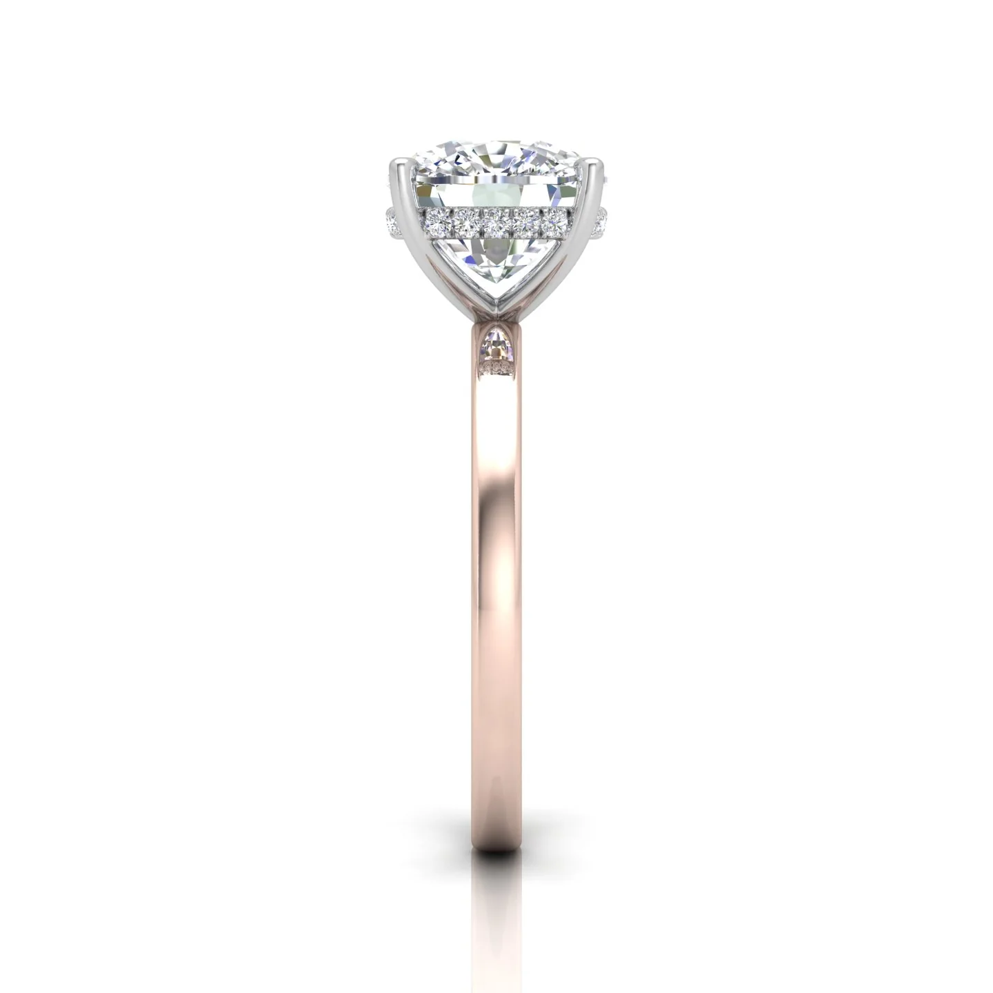 Classic Solitaire Hidden Halo Engagement Ring - Image 13