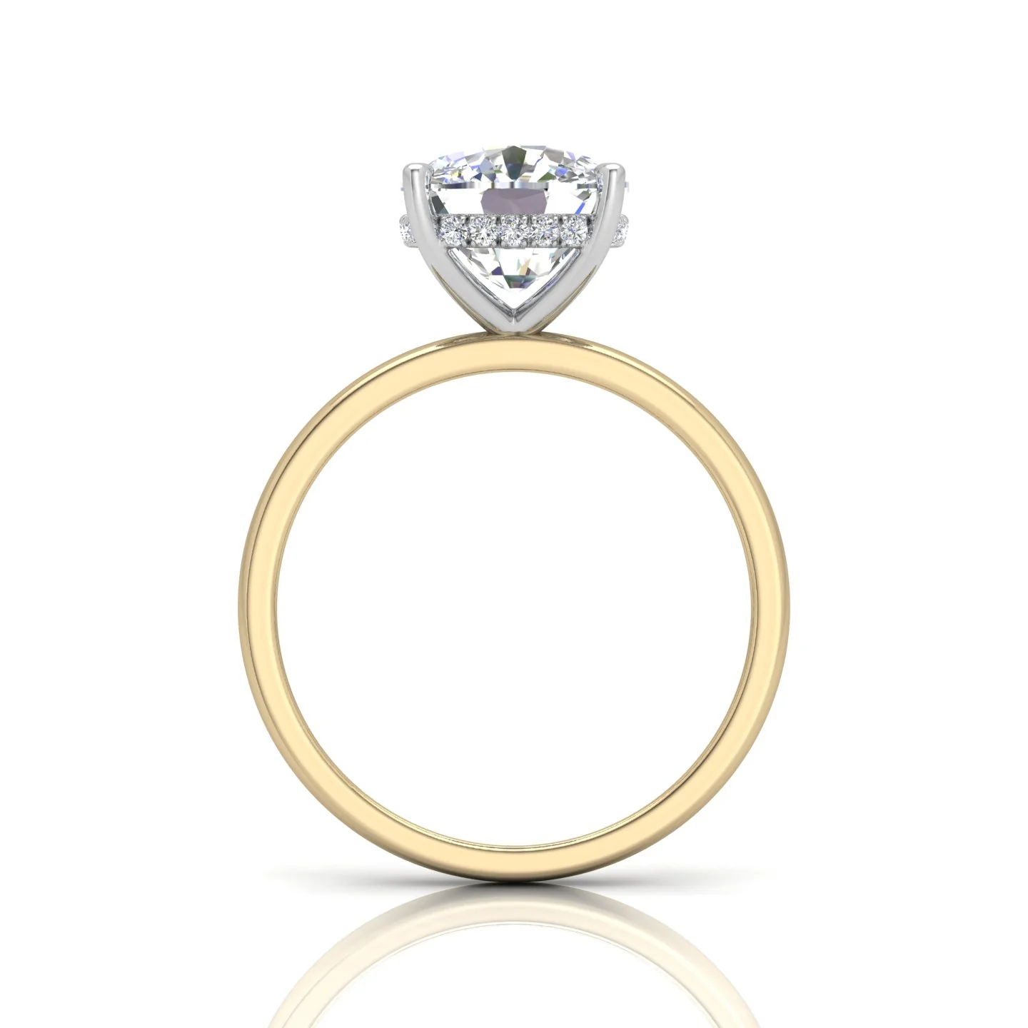 Classic Solitaire Hidden Halo Engagement Ring - Image 14