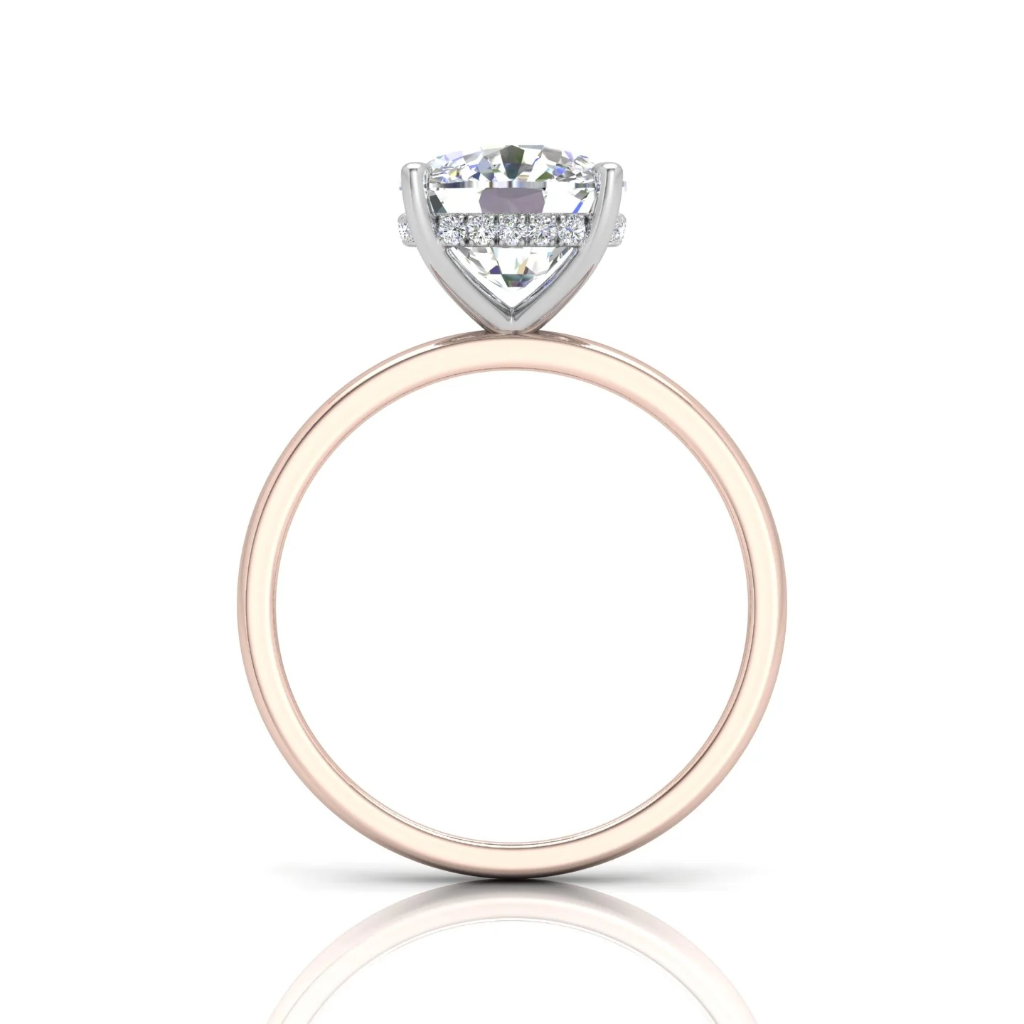 Classic Solitaire Hidden Halo Engagement Ring - Image 15