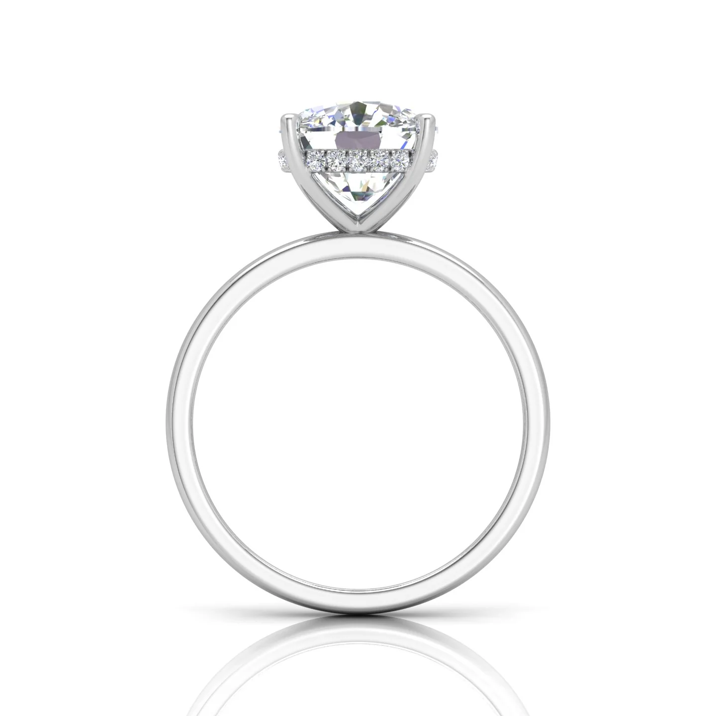 Classic Solitaire Hidden Halo Engagement Ring - Image 16
