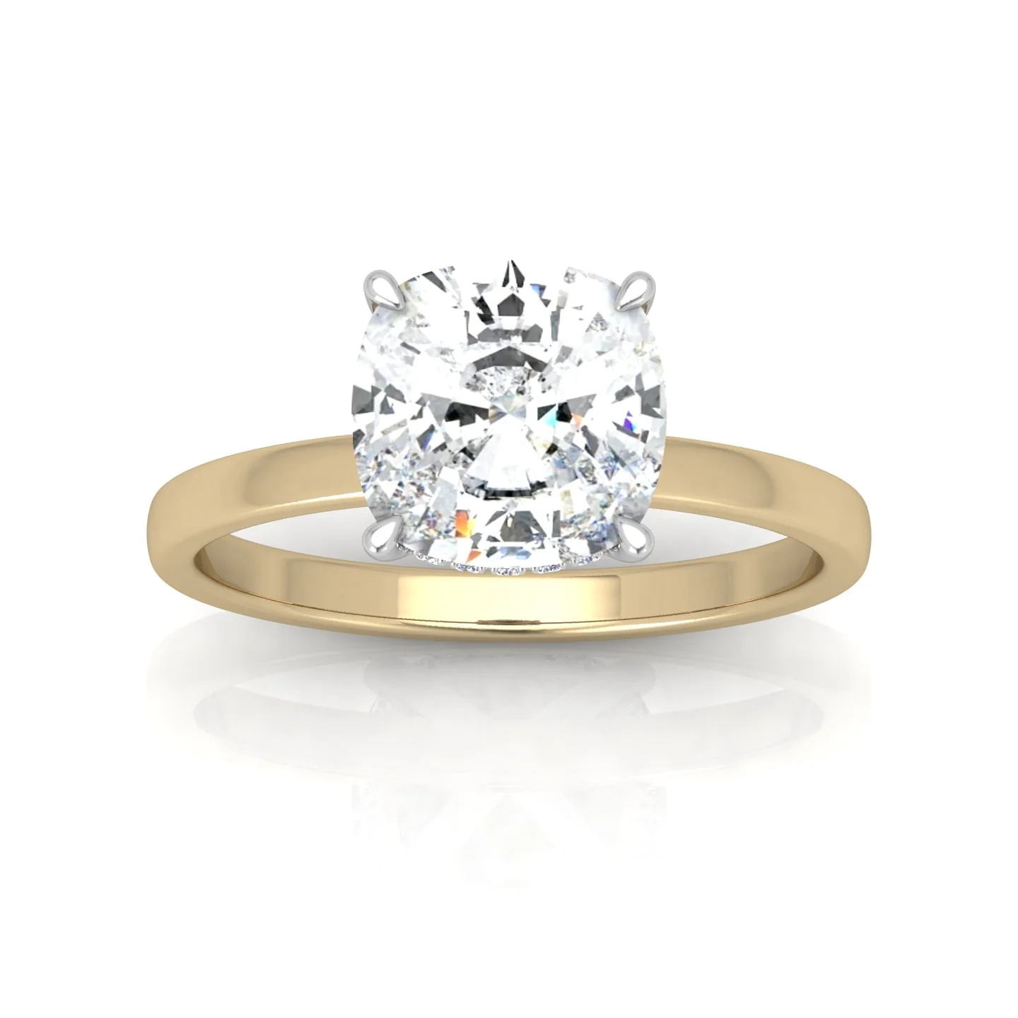 Classic Solitaire Hidden Halo Engagement Ring - Image 6