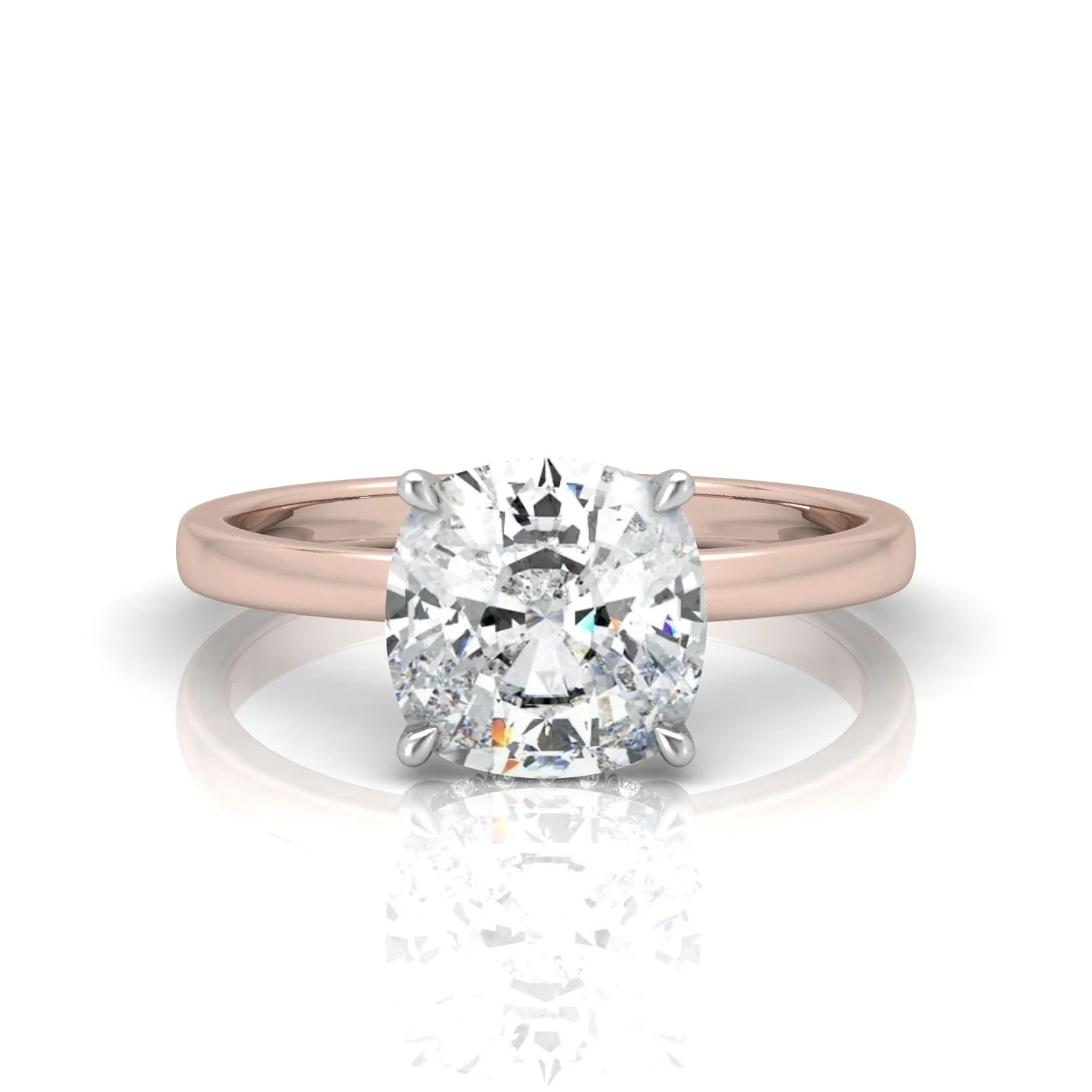 Classic Solitaire Hidden Halo Engagement Ring - Image 9