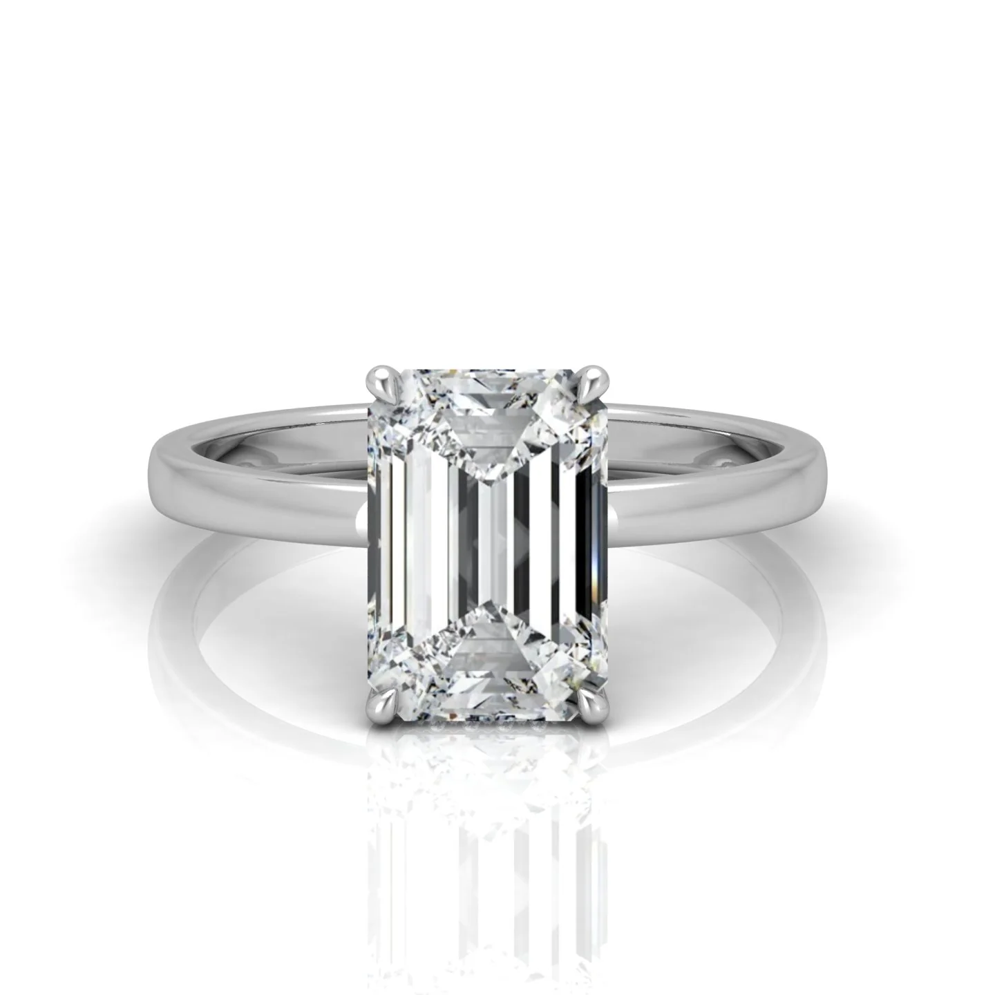 Classic Solitaire Hidden Halo Engagement Ring - Image 7