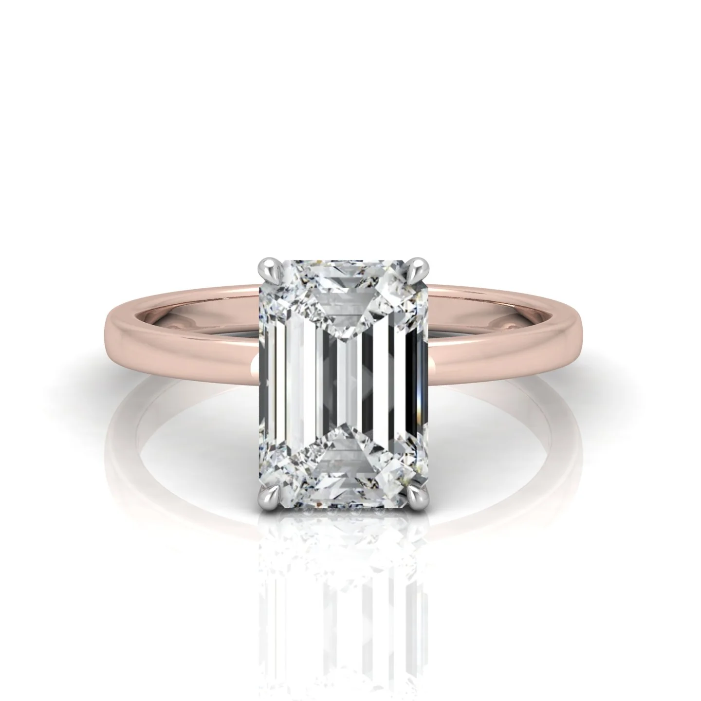Classic Solitaire Hidden Halo Engagement Ring - Image 8
