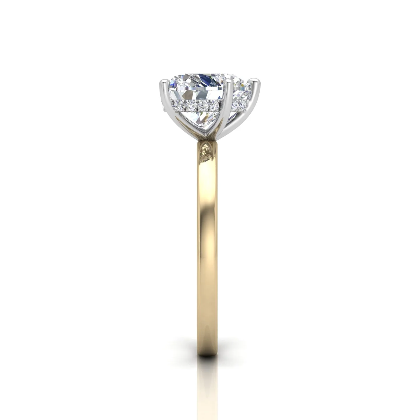 Classic Solitaire Hidden Halo Engagement Ring - Image 11