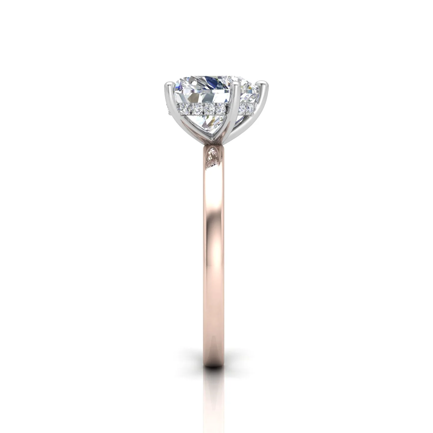 Classic Solitaire Hidden Halo Engagement Ring - Image 12